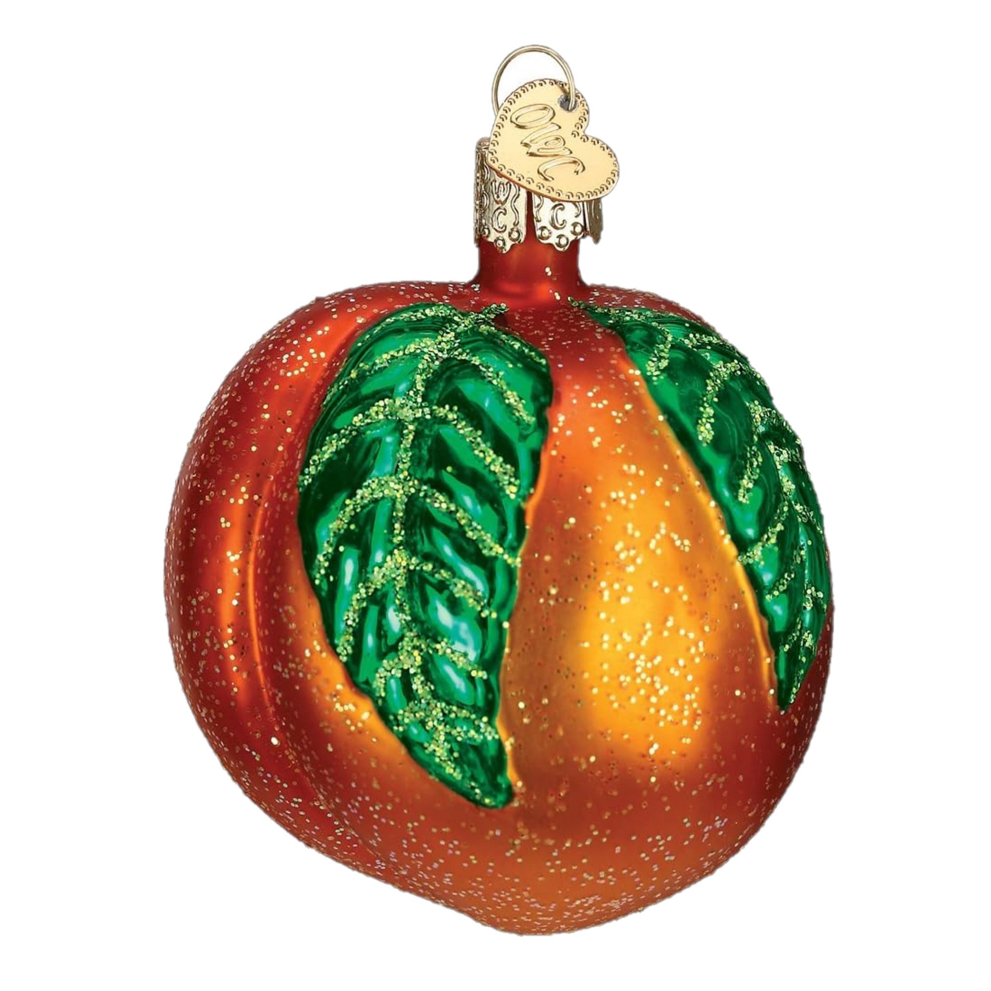 Old World Christmas Blown Glass Ornament for Christmas Tree, Peach