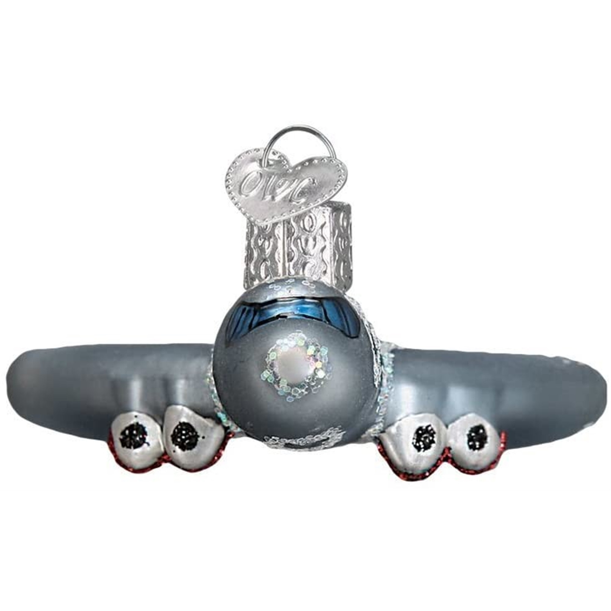 Old World Christmas Blown Glass Ornament for Christmas Tree, Airplane