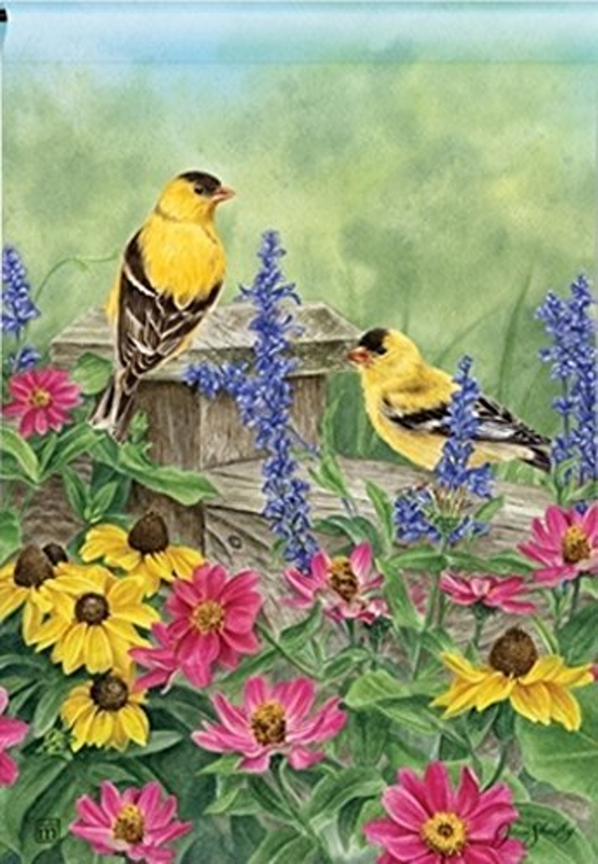BreezeArt Garden Finches Garden Flag 31332