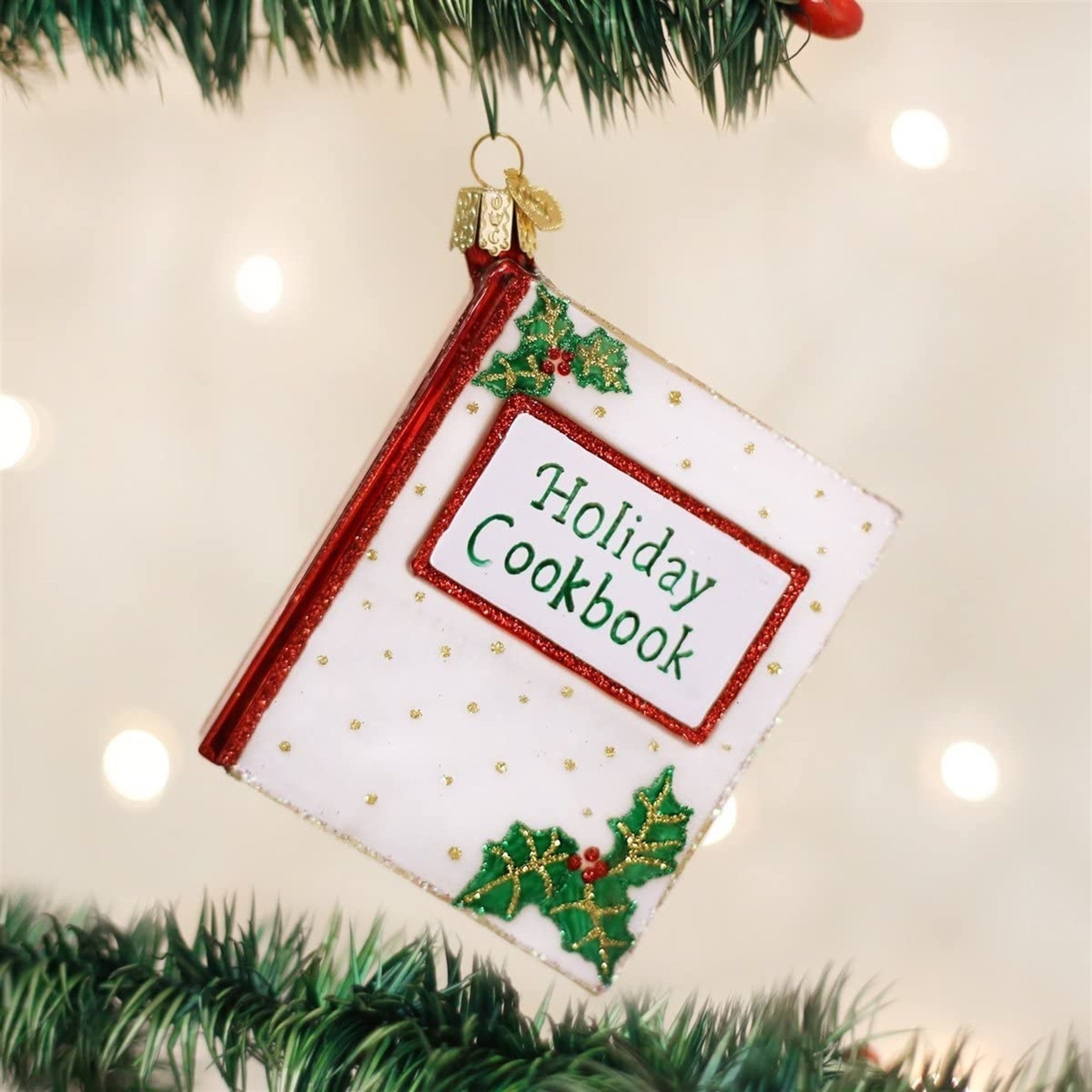 Old World Christmas Glass Blown Christmas Ornament, Cookbook (With OWC Gift Box)