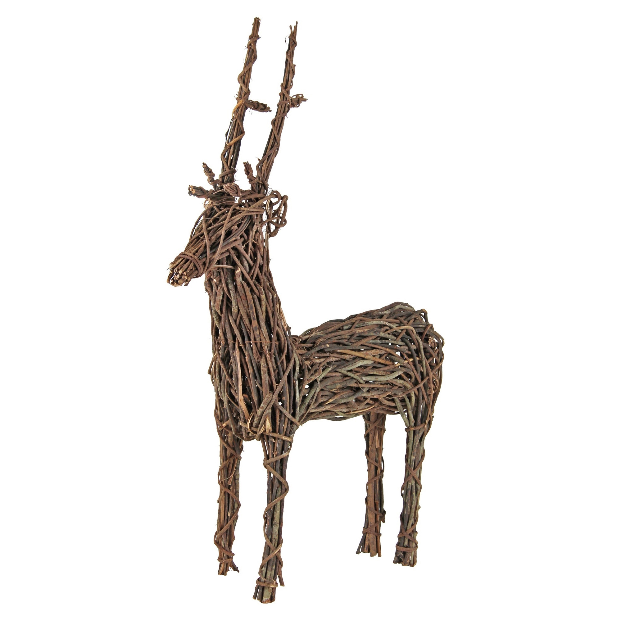 Garden Elements Natural Grapevine Standing Deer Decoration, 36in, Brown