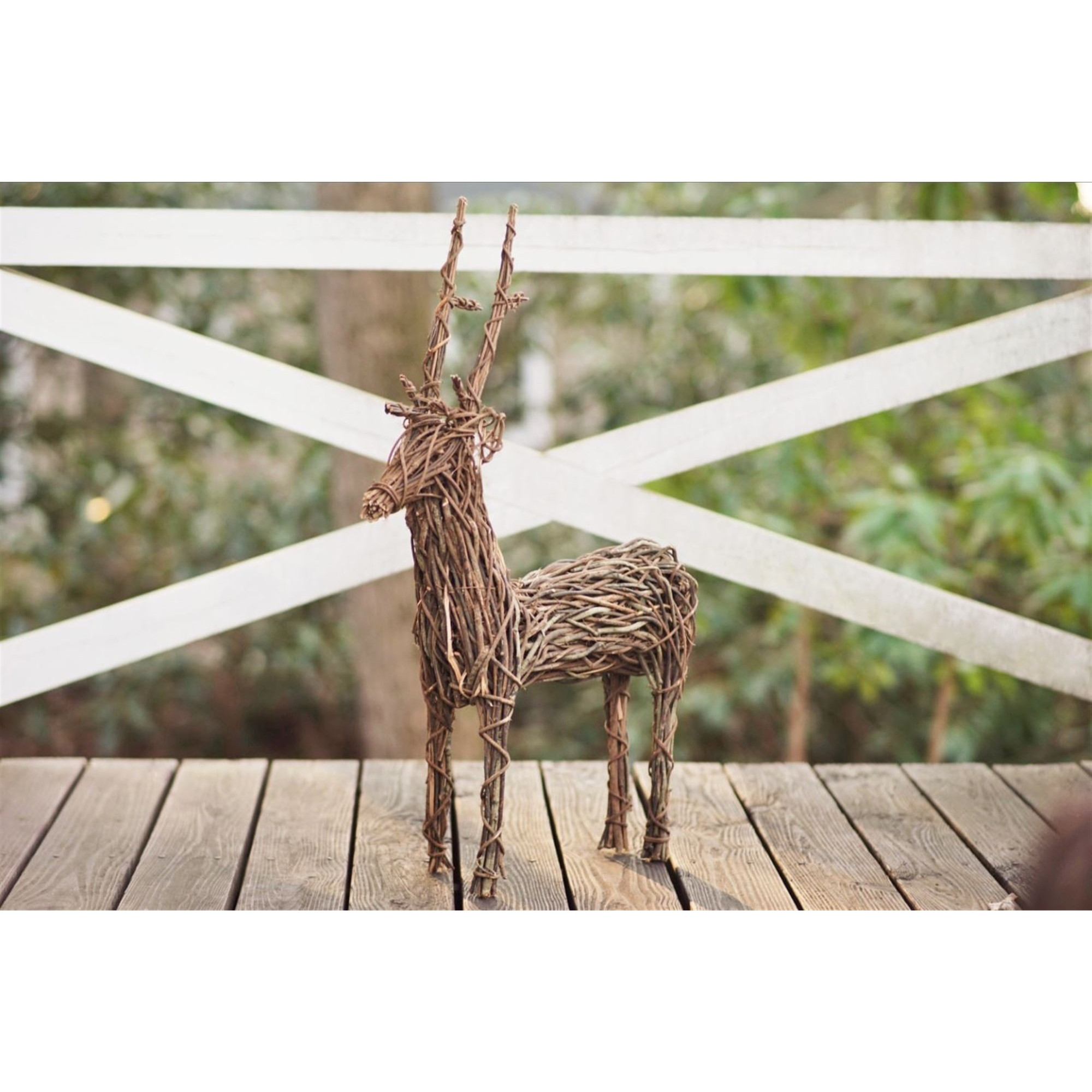 Garden Elements Natural Grapevine Standing Deer Decoration, 36in, Brown