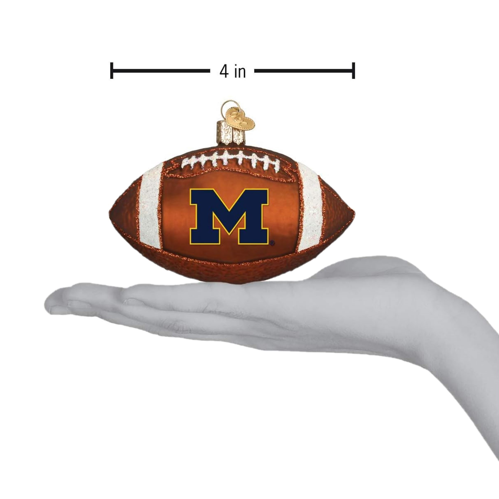 Old World Christmas Glass Blown Ornament for Christmas Tree, UOM Football