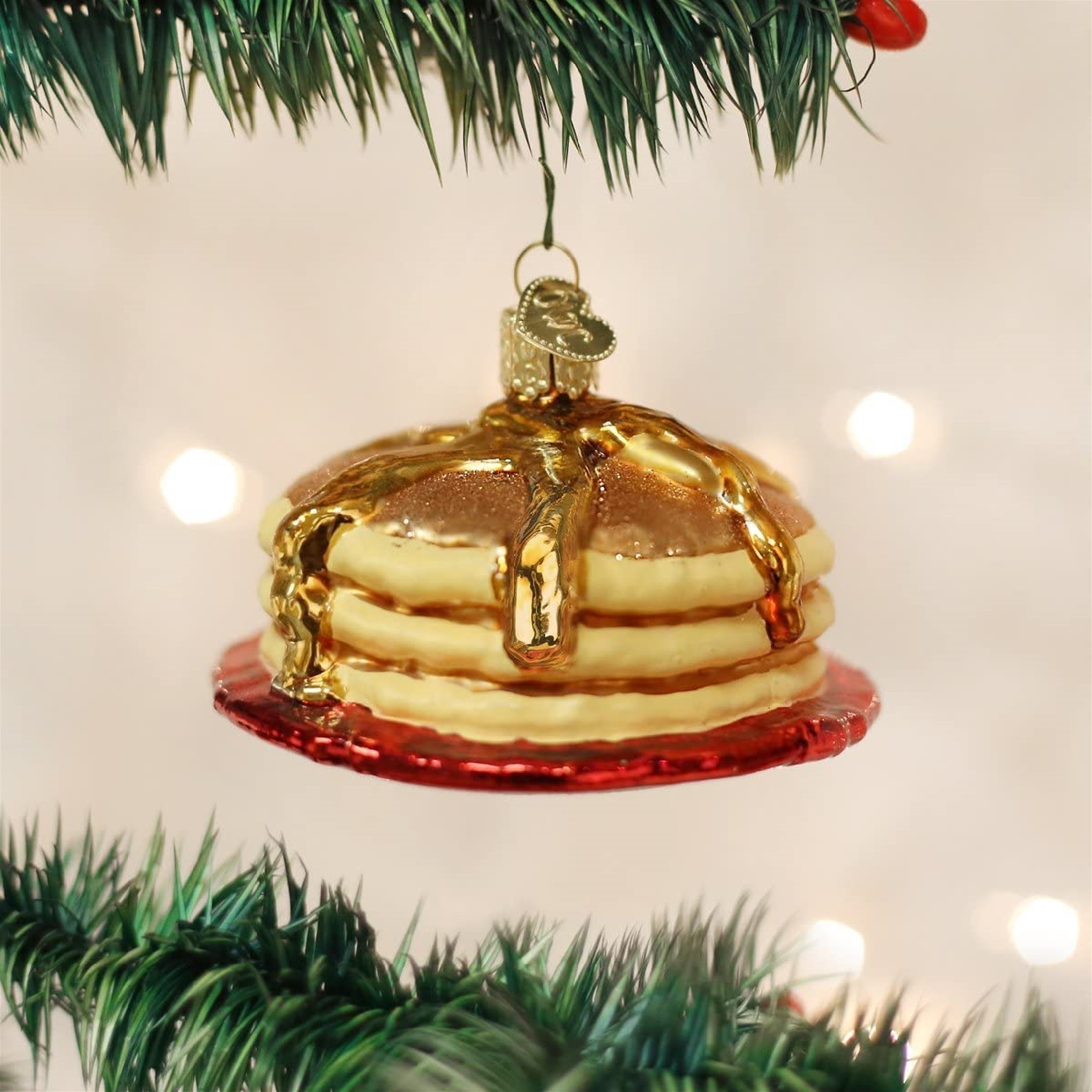 Old World Christmas Glass Blown Christmas Ornament, Short Stack (With OWC Gift Box)