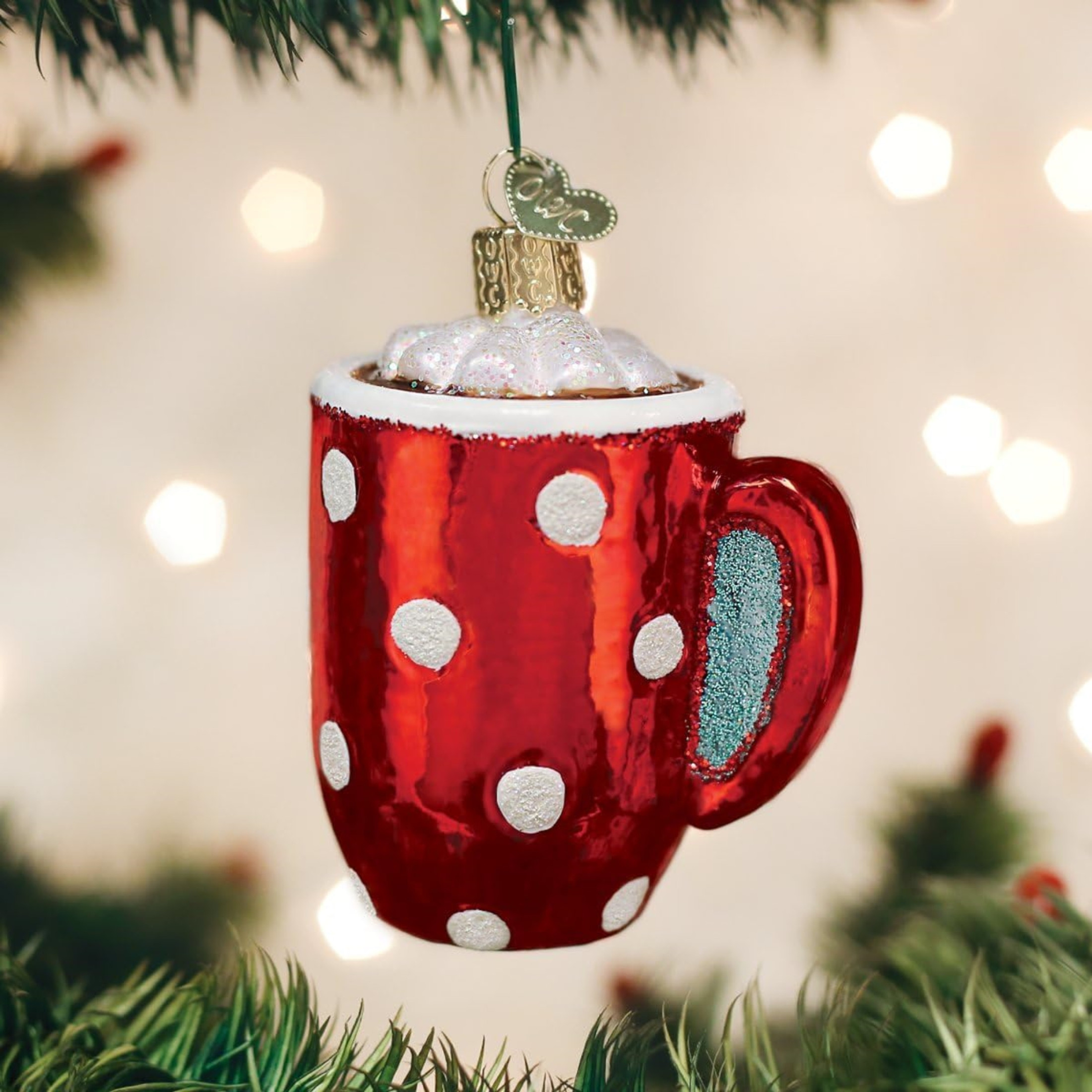 Old World Christmas Blown Glass Ornament for Christmas Tree, Hot Cocoa