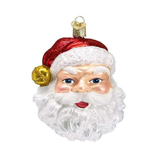 Old World Christmas Jingle Bell Santa Glass Blown Ornament