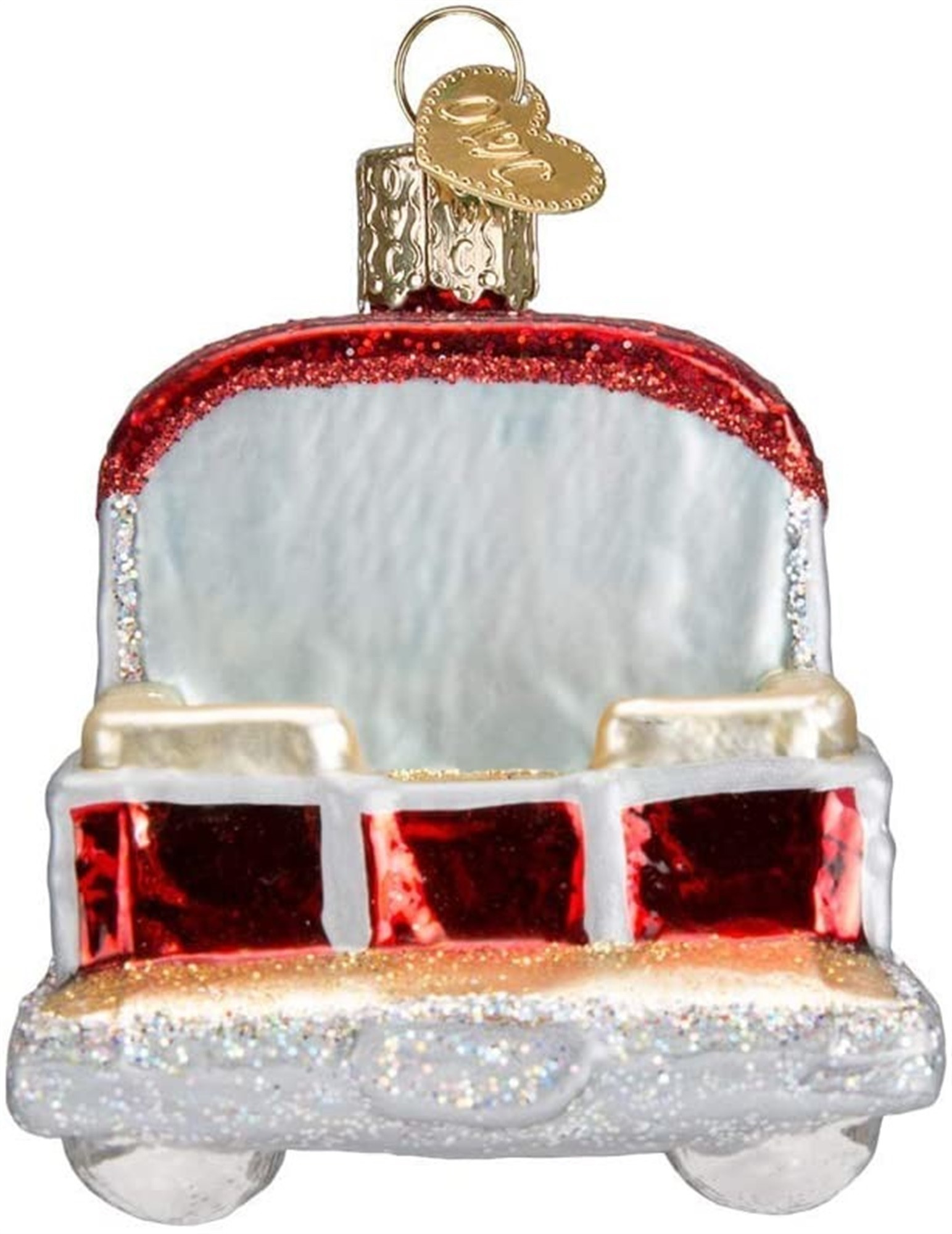Old World Christmas Glass Blown Ornament for Christmas Tree, Pontoon Boat