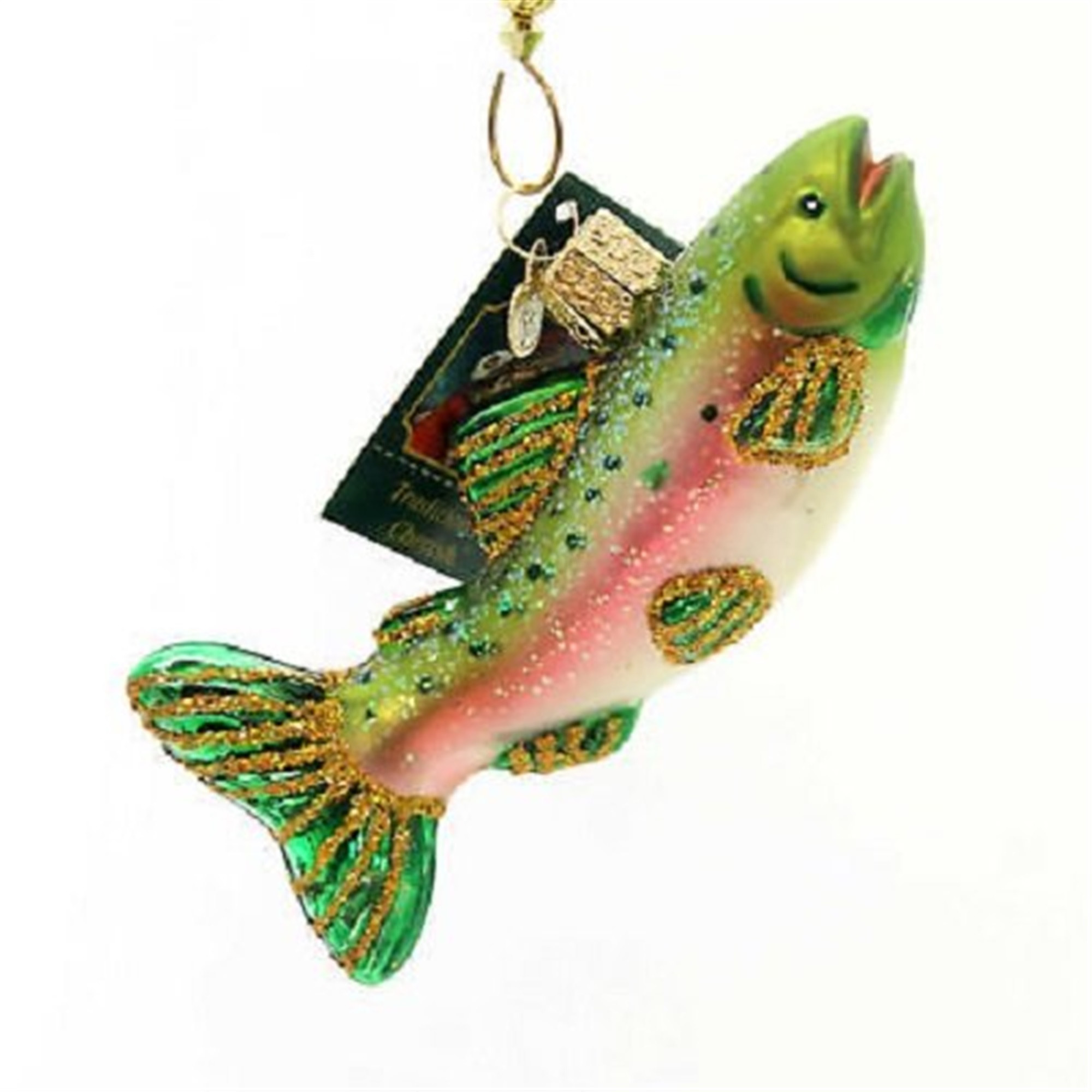 Old World Christmas Glass Blown Ornament for Christmas Tree, Alpine Rainbow Trout