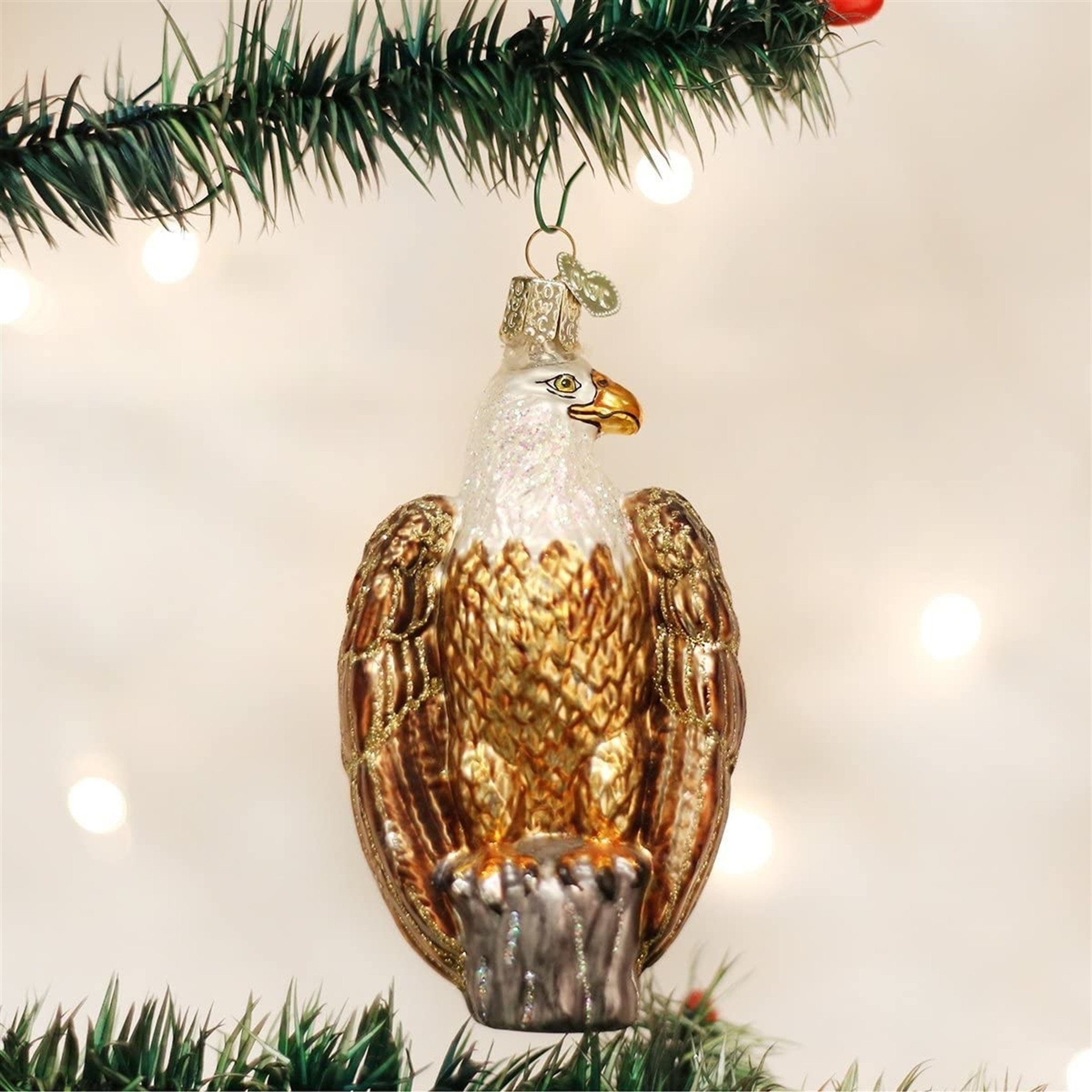 Old World Christmas Glass Blown Ornament, Bald Eagle (With OWC Gift Box)