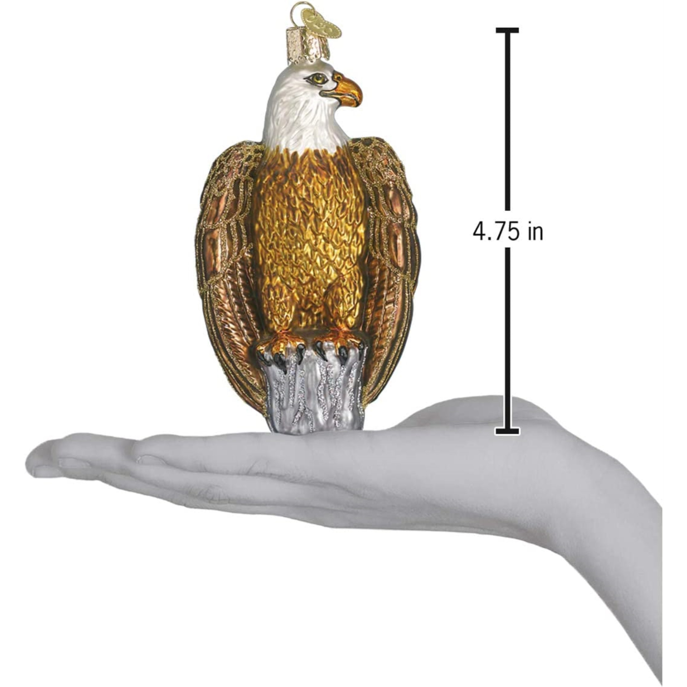 Old World Christmas Glass Blown Ornament, Bald Eagle (With OWC Gift Box)