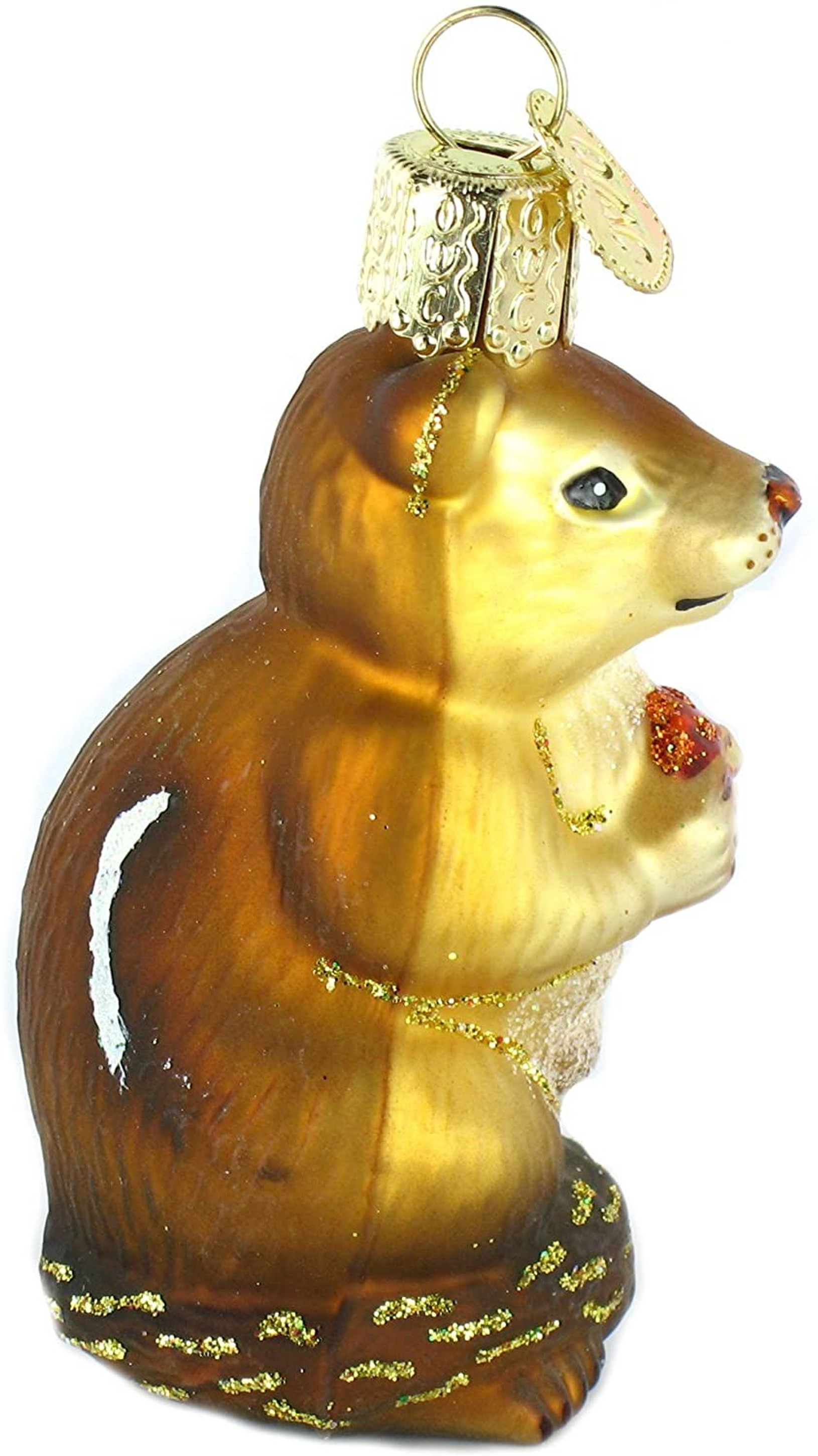 Old World Christmas Glass Blown Ornament, Chipmunk (With OWC Gift Box)