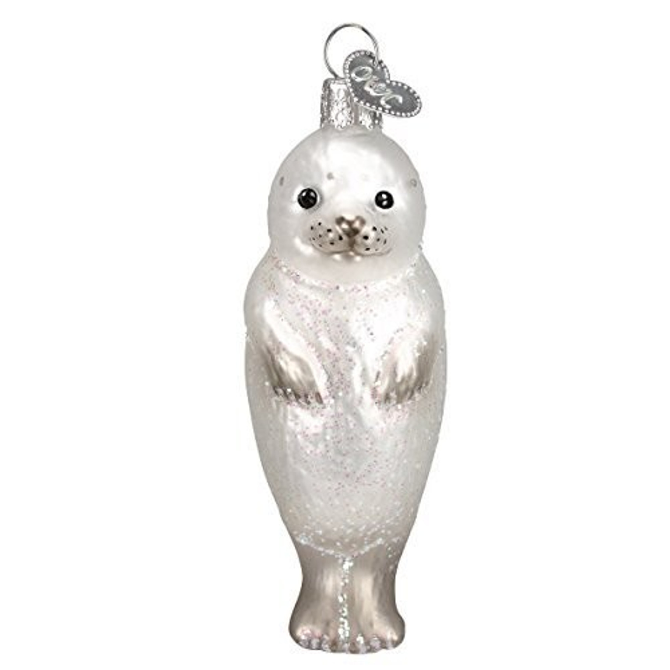 Old World Christmas Glass Blown Ornament, Seal Pup (With OWC Gift Box)