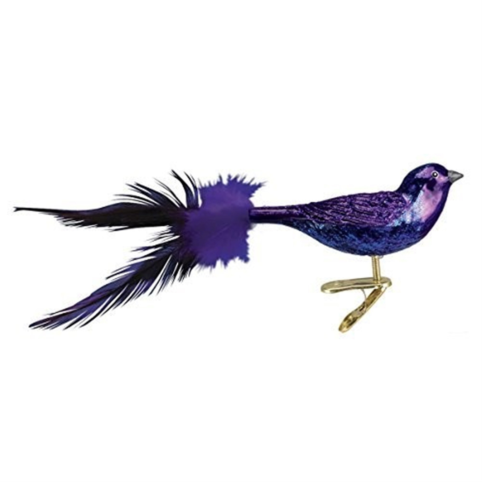 Old World Christmas Glass Blown Clip On Ornament for Christmas Tree, Purple Martin