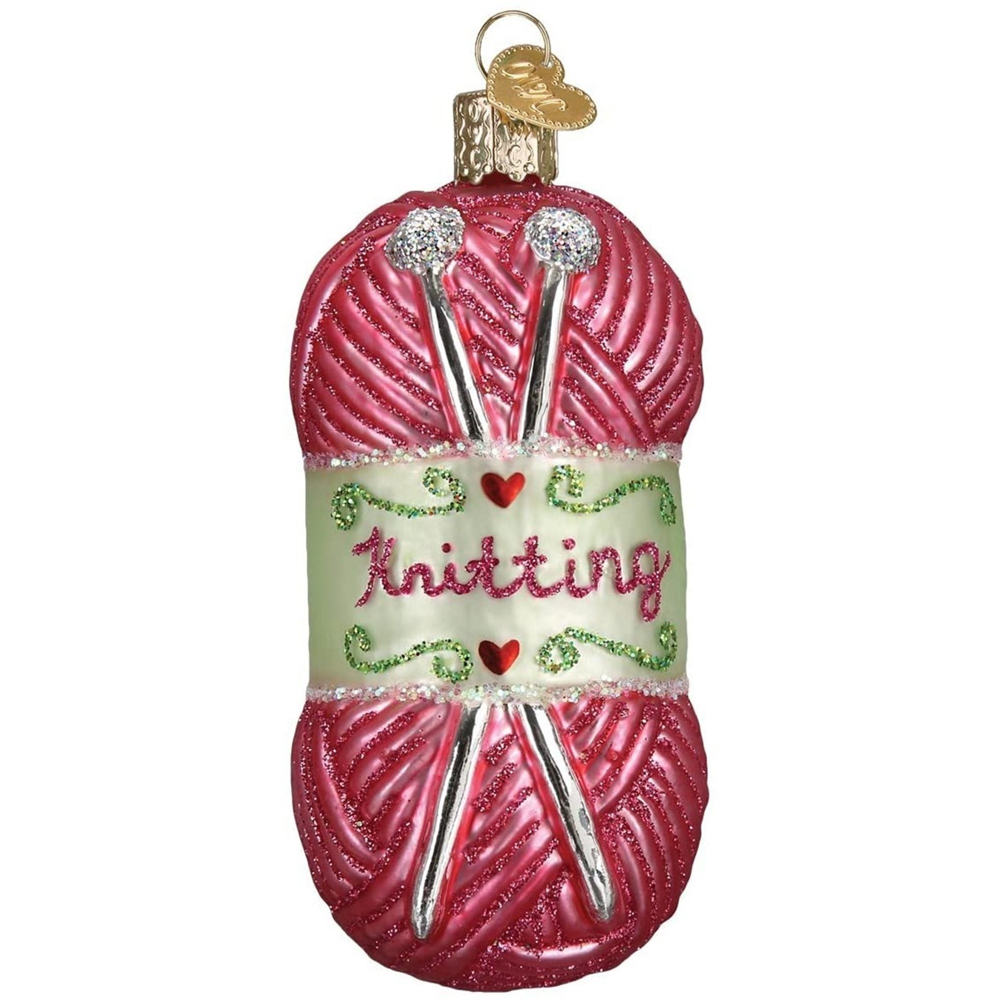 Old World Christmas Blown Glass Ornament for Christmas Tree, Knitting Yarn