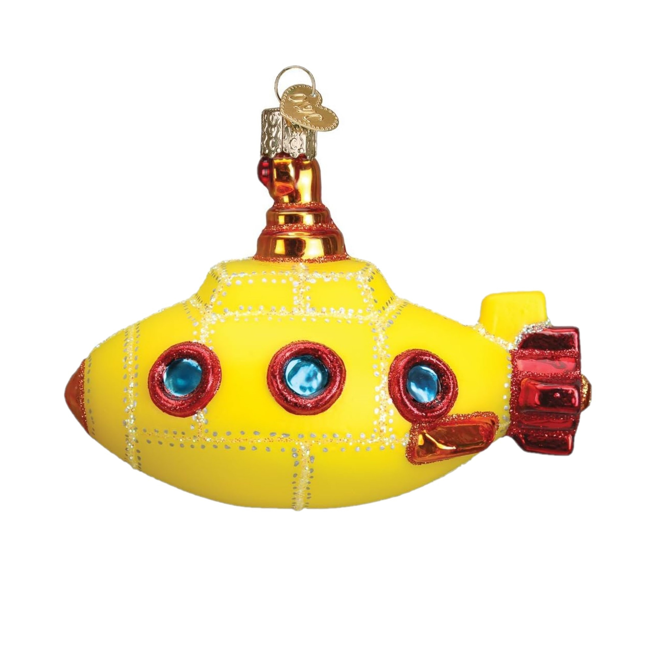 Old World Christmas Blown Glass Ornament for Christmas Tree, Groovy Submarine