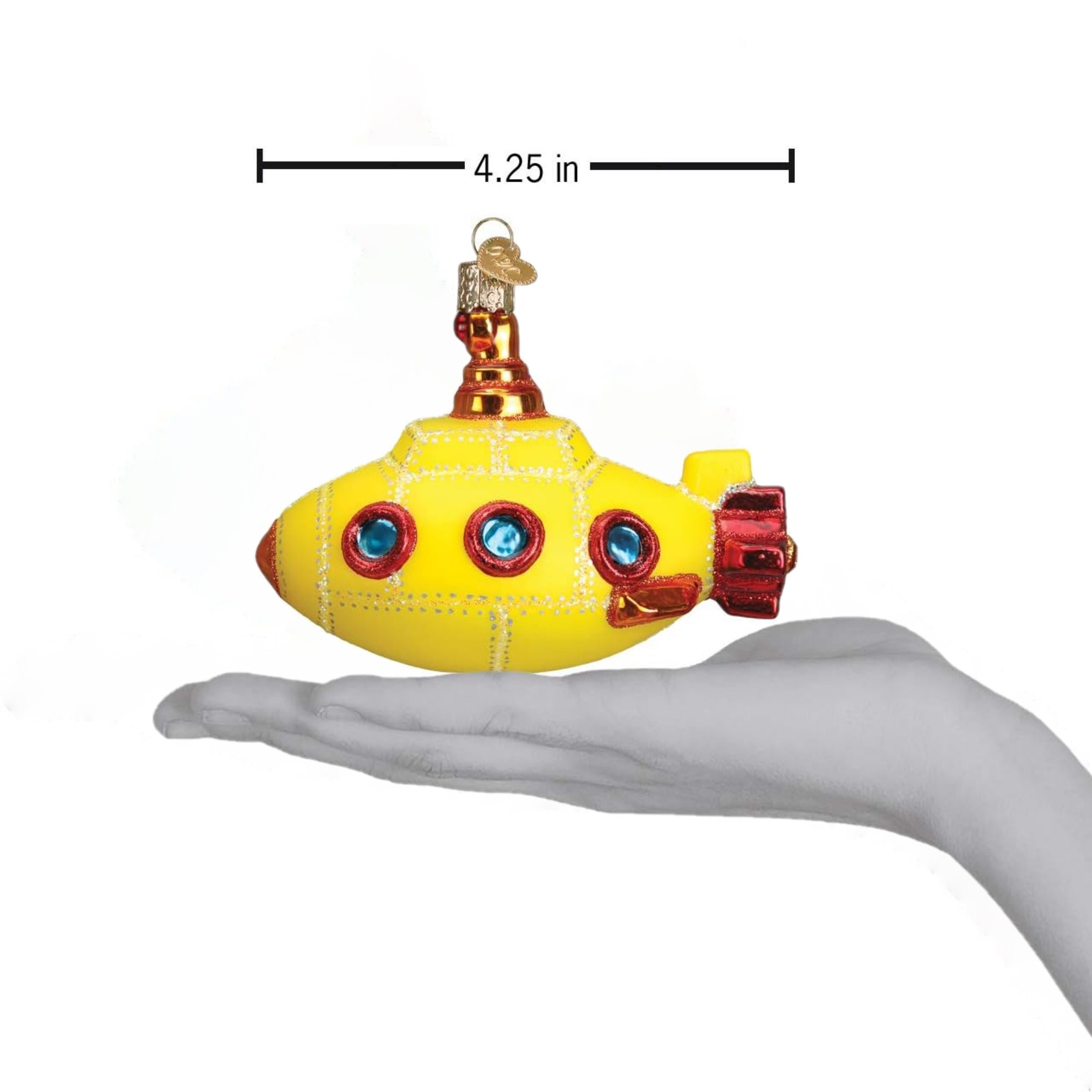 Old World Christmas Blown Glass Ornament for Christmas Tree, Groovy Submarine