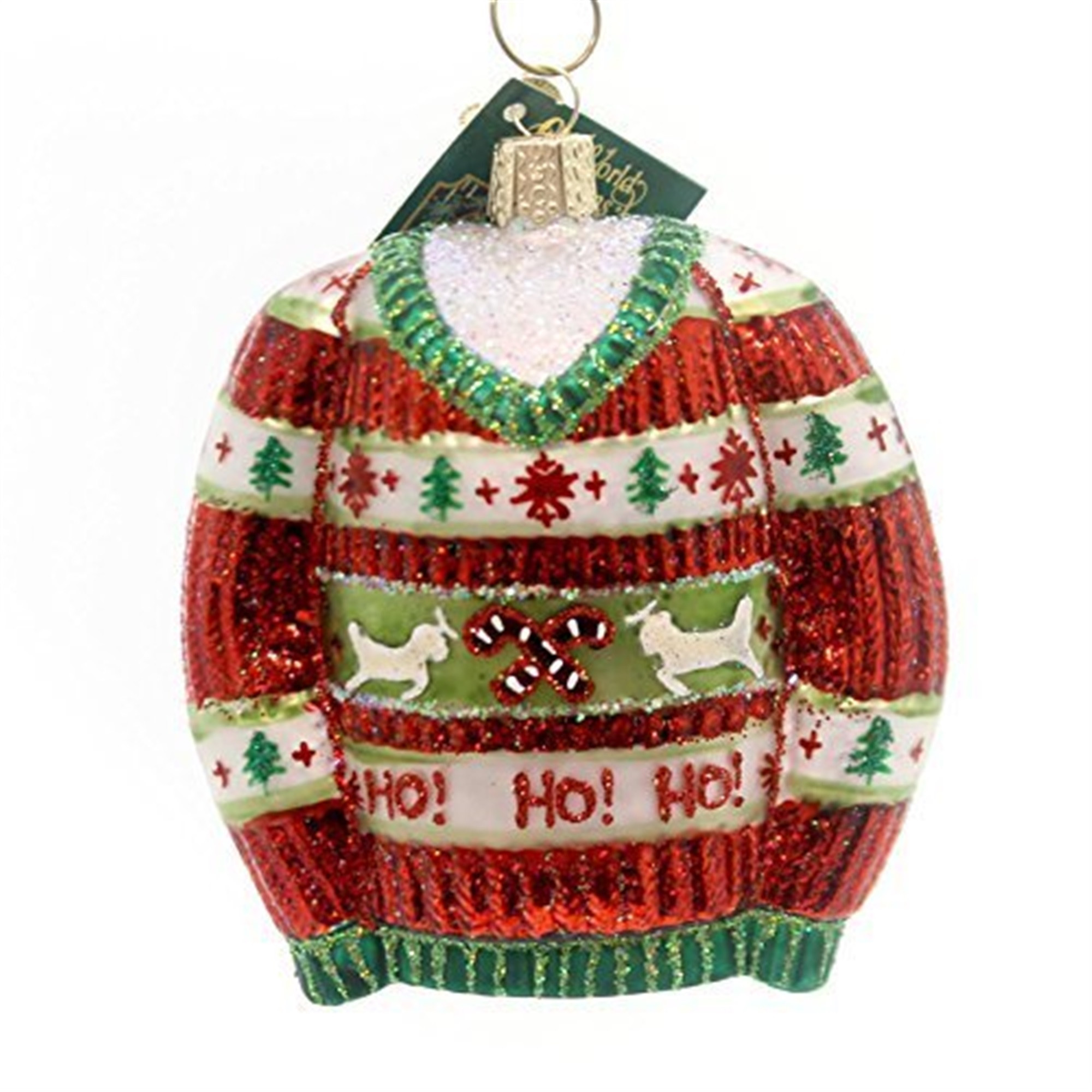 Old World Christmas Blown Glass Ornament for Christmas Tree, Festive Christmas Sweater