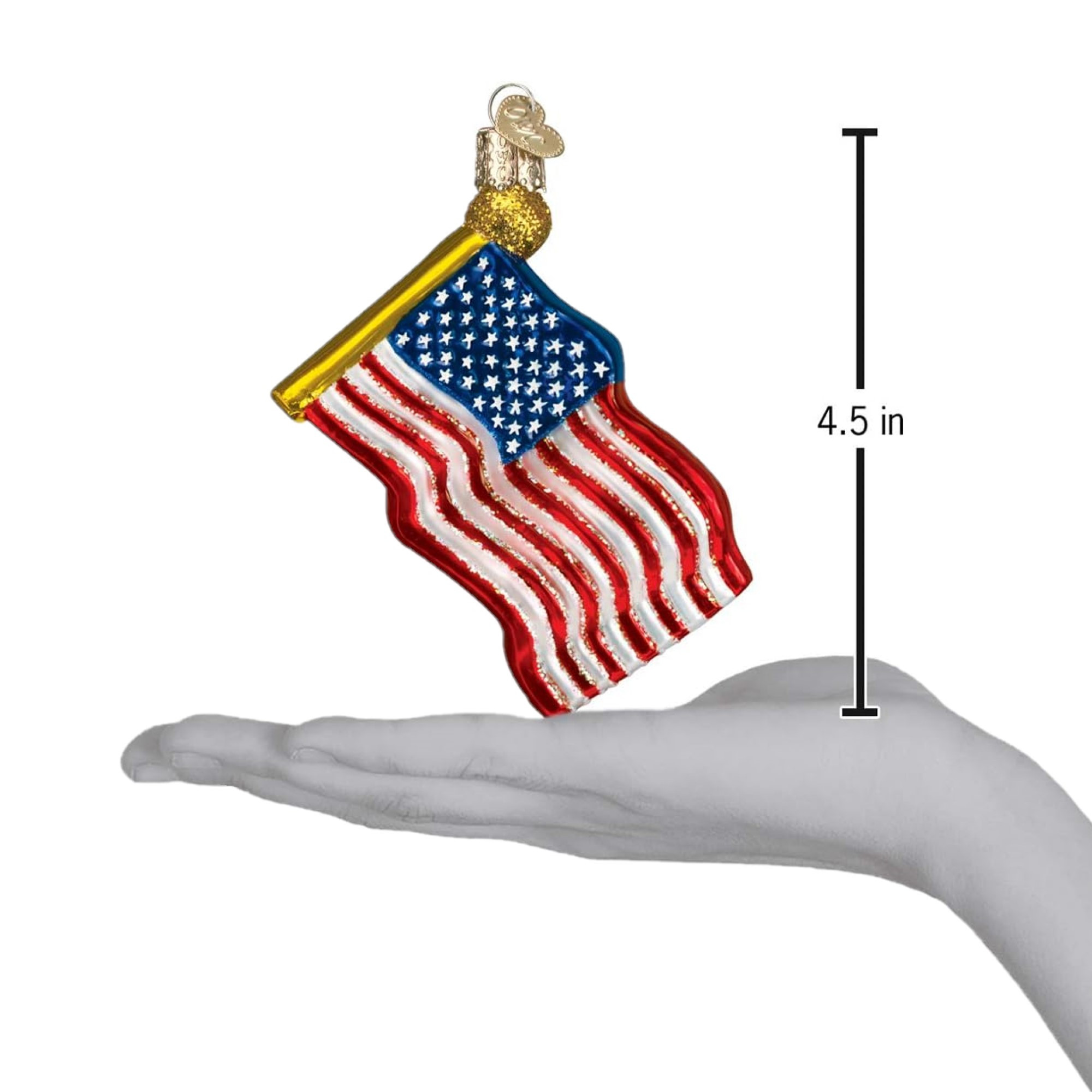 Old World Christmas Blown Glass Ornament for Christmas Tree, Star Spangled Banner