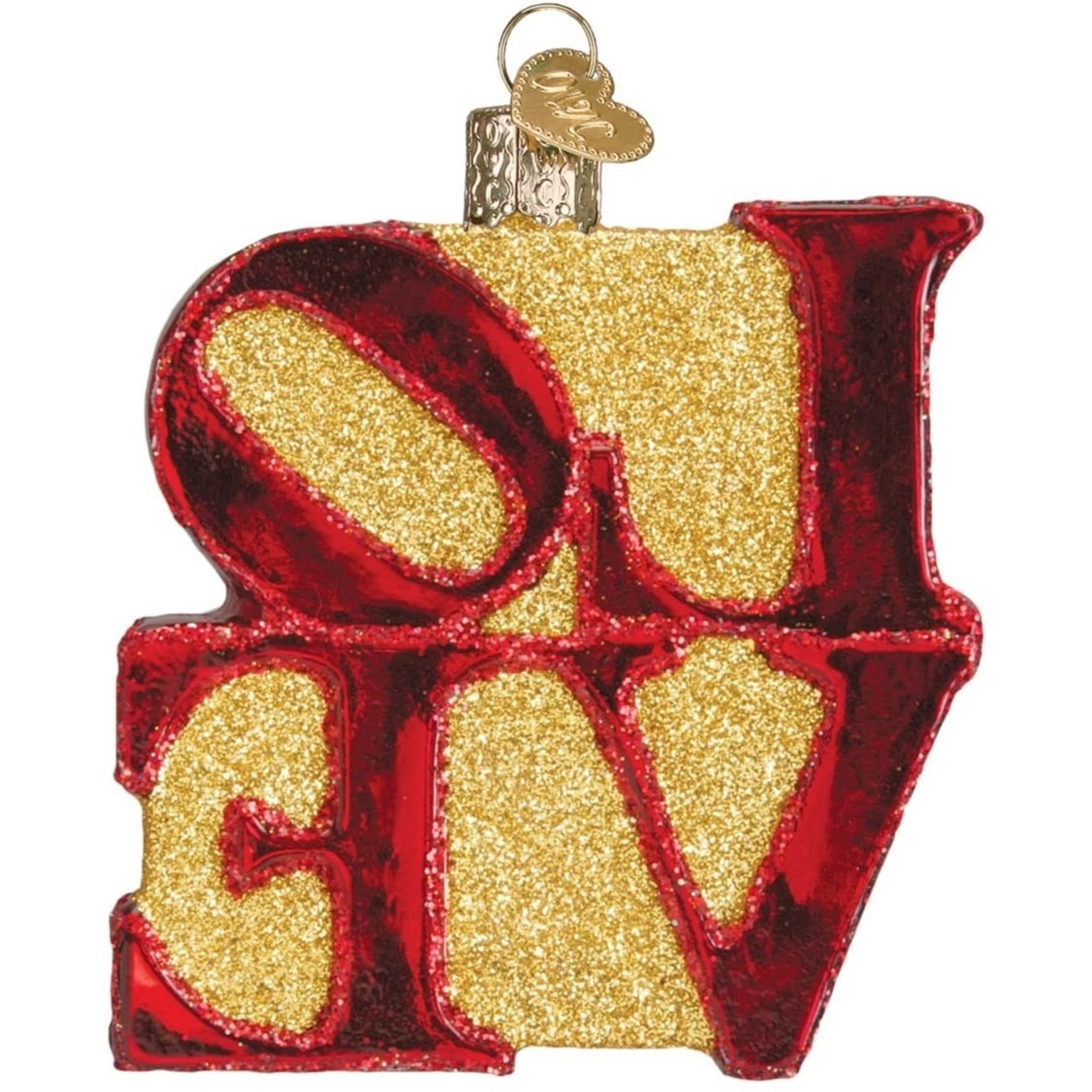 Old World Christmas Glass Blown Christmas Ornament, Love (With OWC Gift Box)