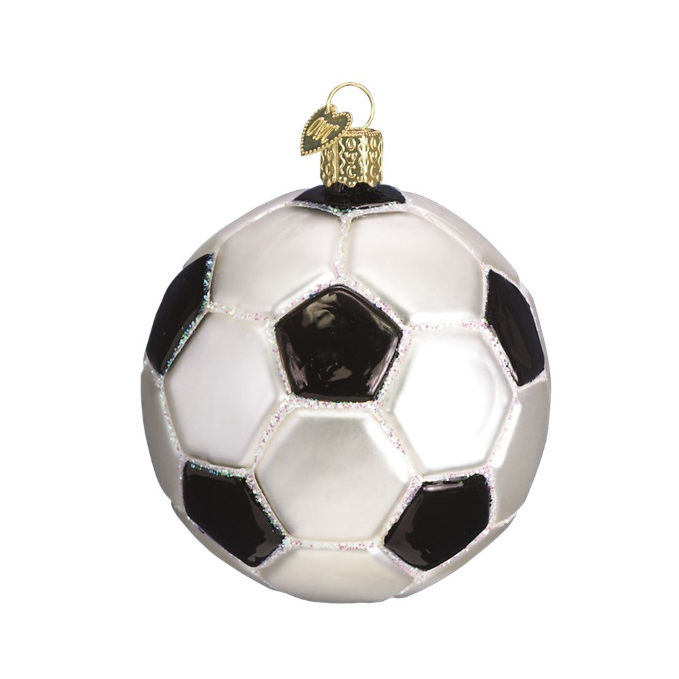 Old World Christmas Blown Glass Ornament for Christmas Tree, Soccer Ball