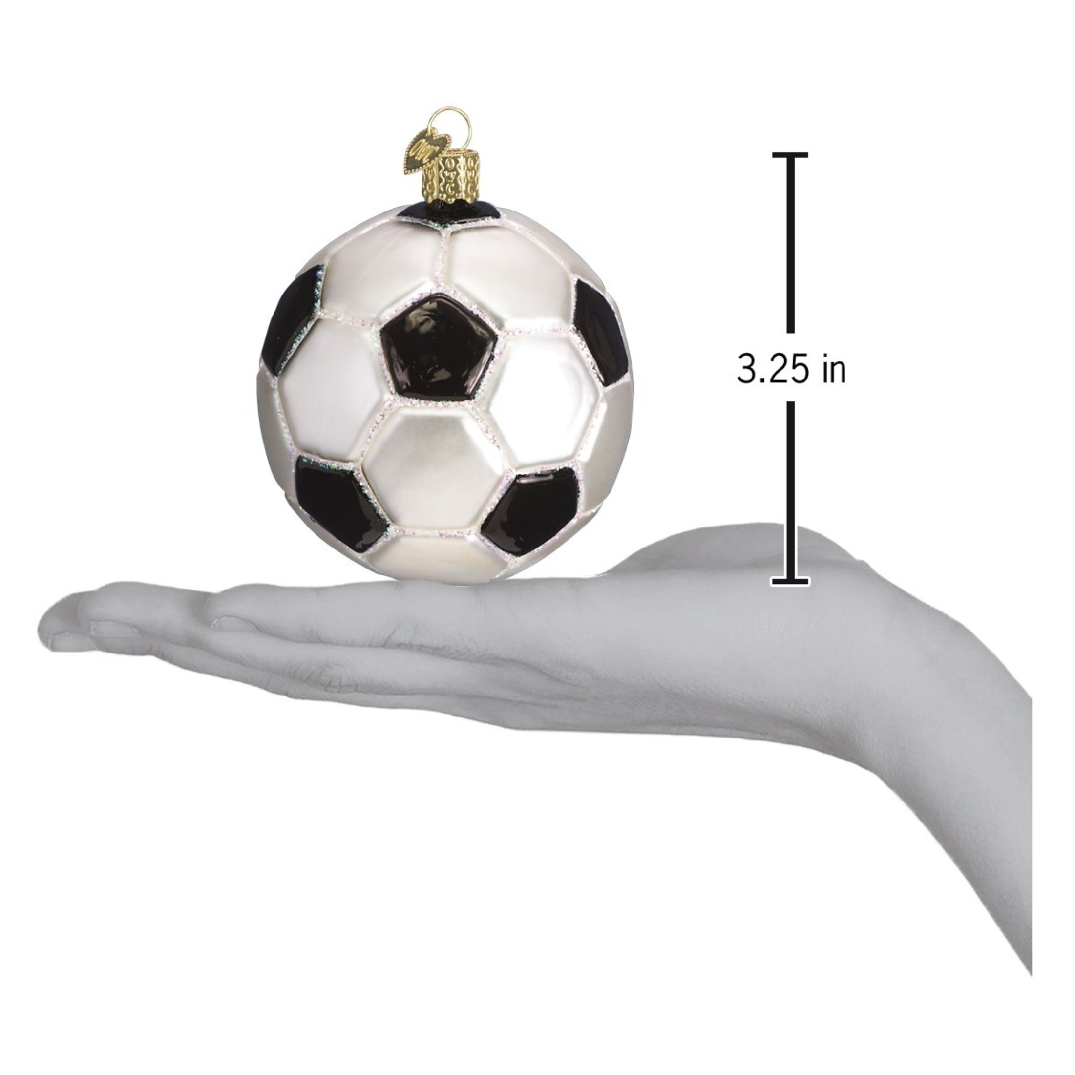 Old World Christmas Blown Glass Ornament for Christmas Tree, Soccer Ball
