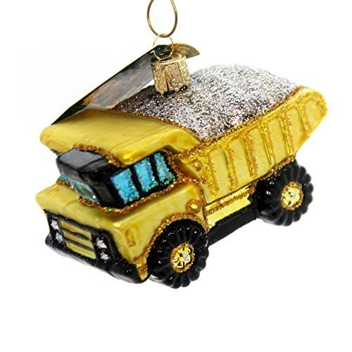 Old World Christmas Glass Blown Ornament, Toy Dump Truck (With OWC Gift Box)