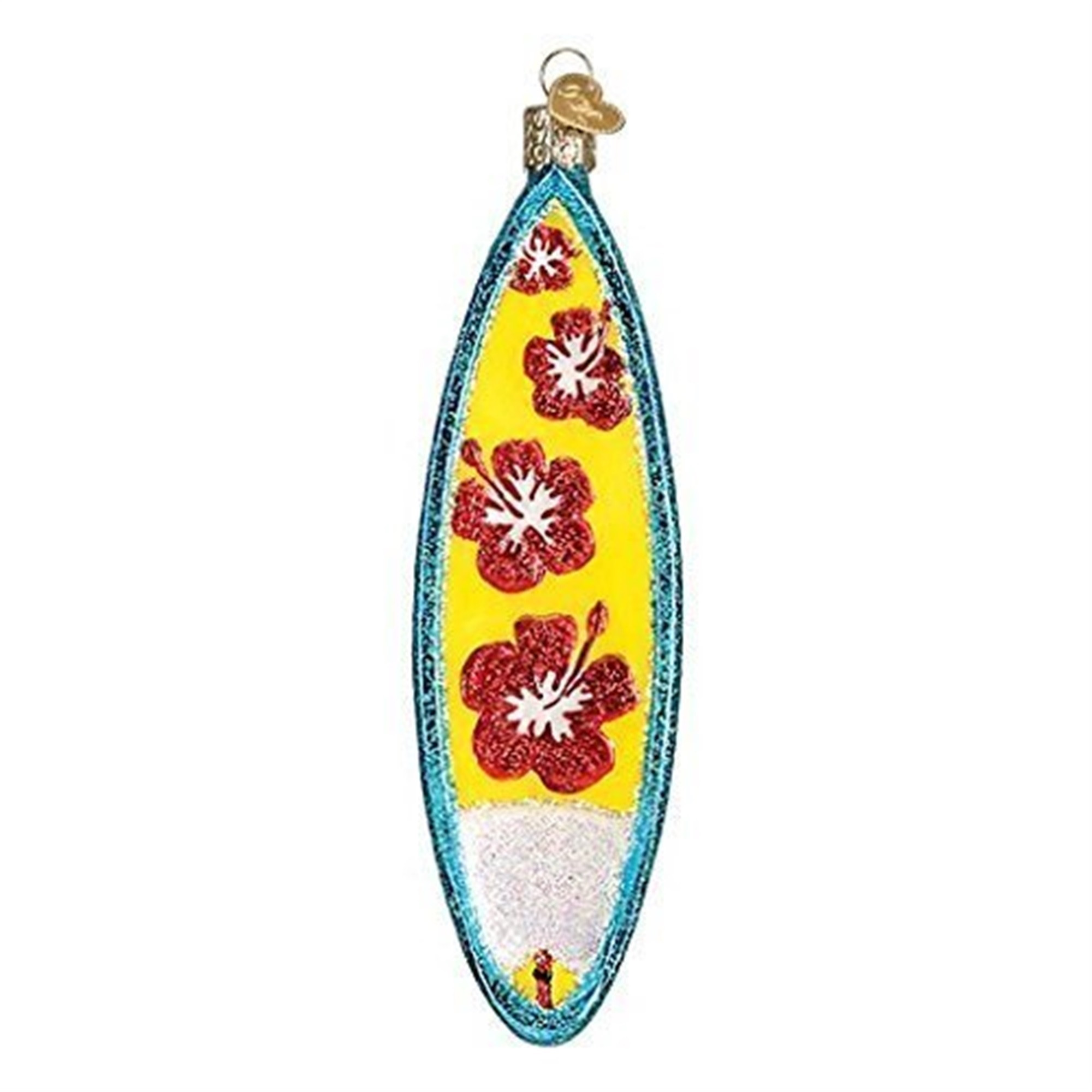 Old World Christmas Glass Blown Ornament for Christmas Tree, Surfboard