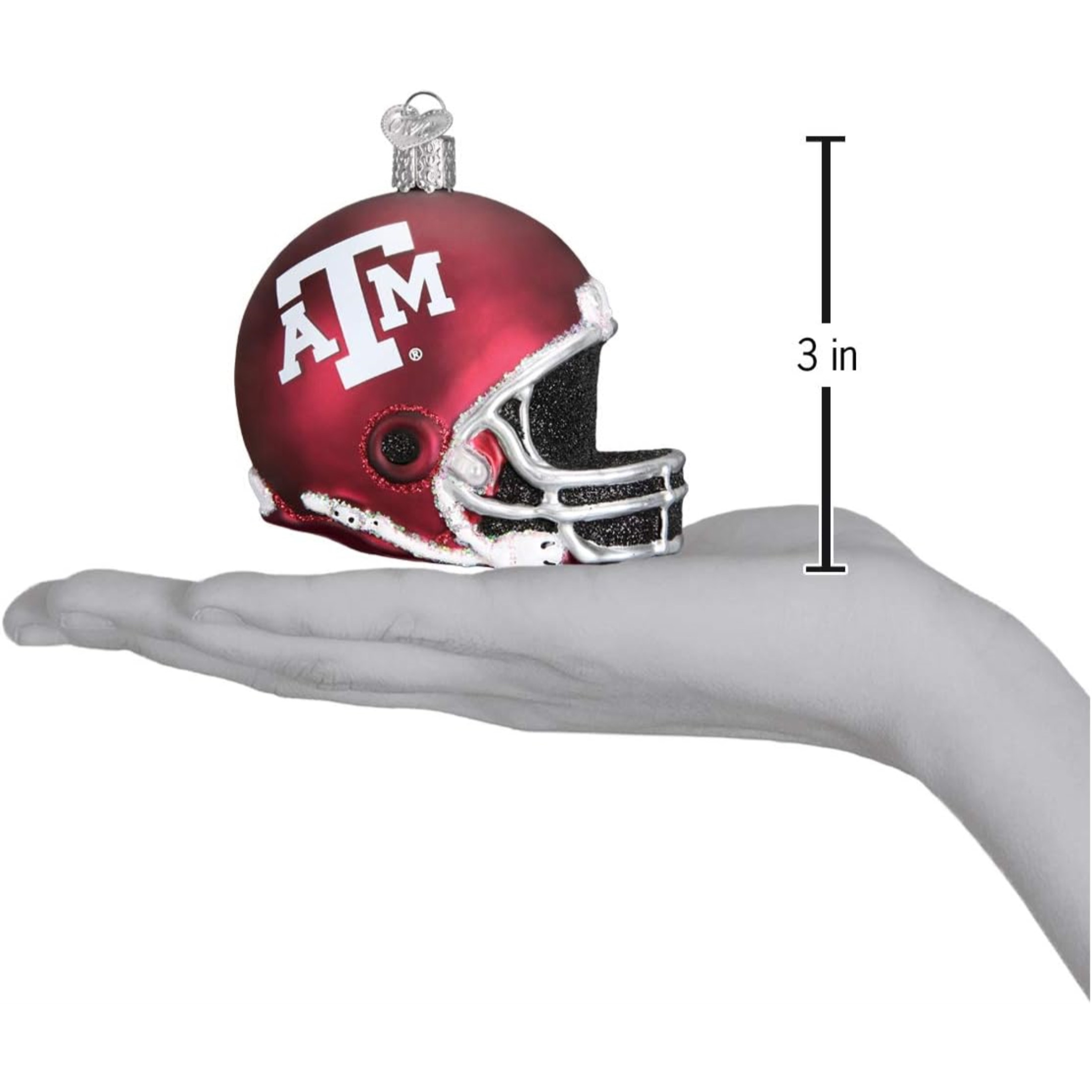Old World Christmas Blown Glass Ornament for Christmas Tree, NCAA Texas A&M Aggies Football Helmet (with OWC Gift Box)
