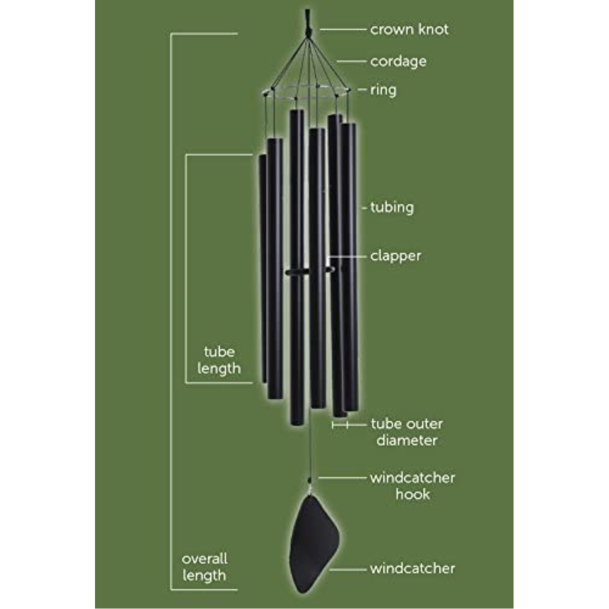Music of the Spheres Handcrafted Outdoor Pentatonic Soprano Wind Chime — Bright, Harmonious — 30"