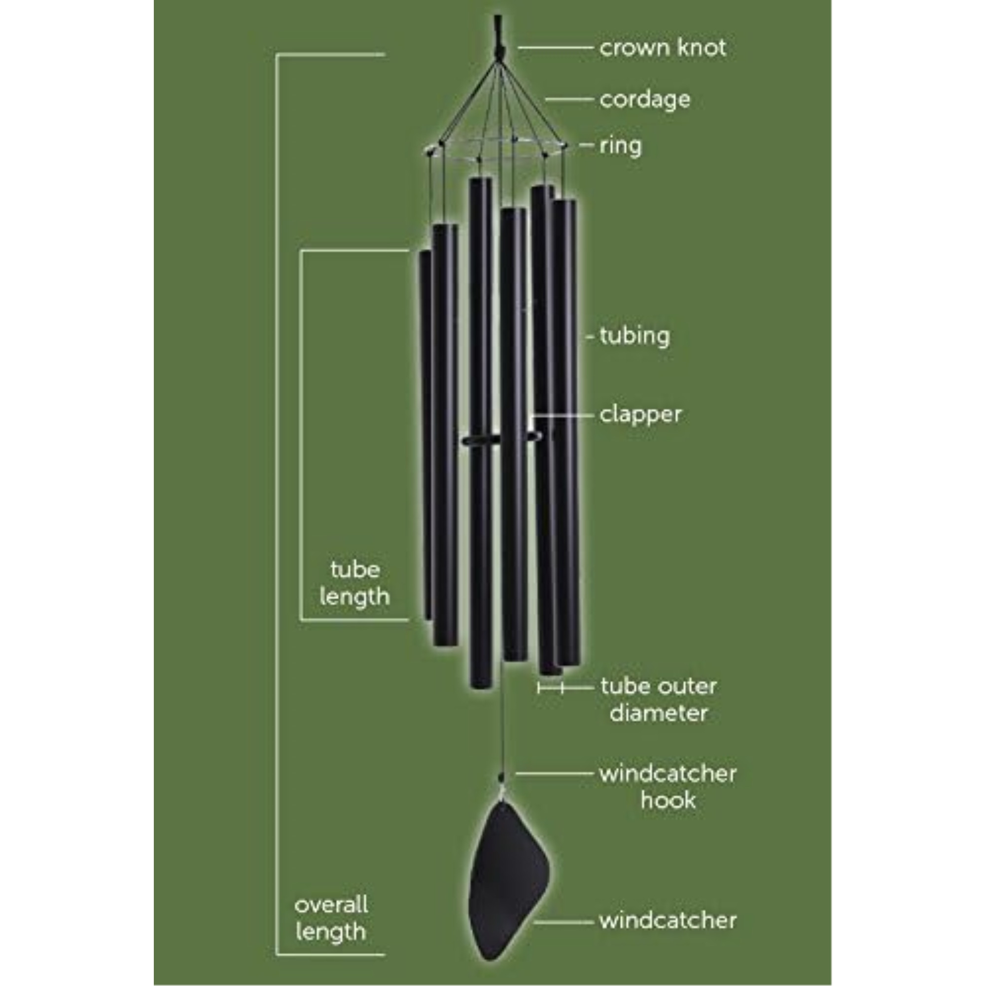 Music of the Spheres Handcrafted Outdoor Pentatonic Mezzo Wind Chime, 38in