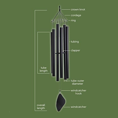 Music of the Spheres Handcrafted Outdoor Aquarian Mezzo Wind Chime — Refreshing & Uplifting — 38"