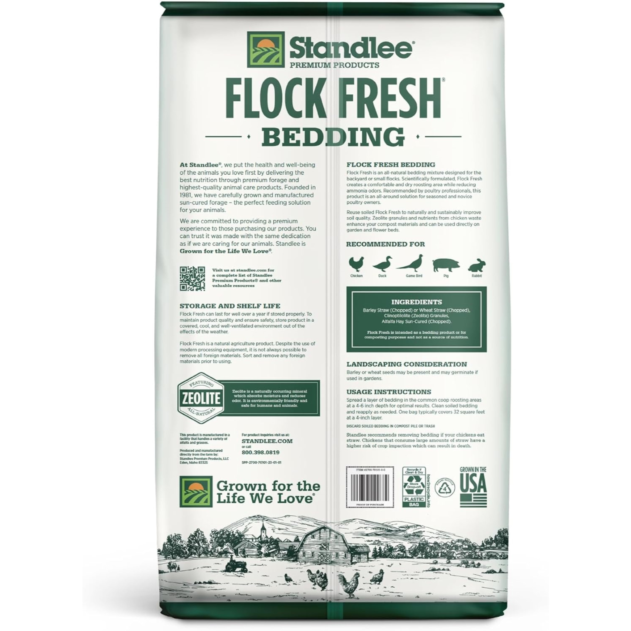 Standlee Premium Products, Flock Fresh Poultry Bedding, Compressed, 2 cu ft (Expanded 10 cu ft) Standlee Premium Products, Flock Fresh Poultry Bedding, Compressed, 2 cu ft (Expanded 10 cu ft)