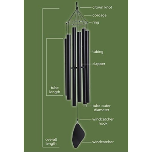 Music of the Spheres Handcrafted Outdoor Mongolian Alto Wind Chime, 50in