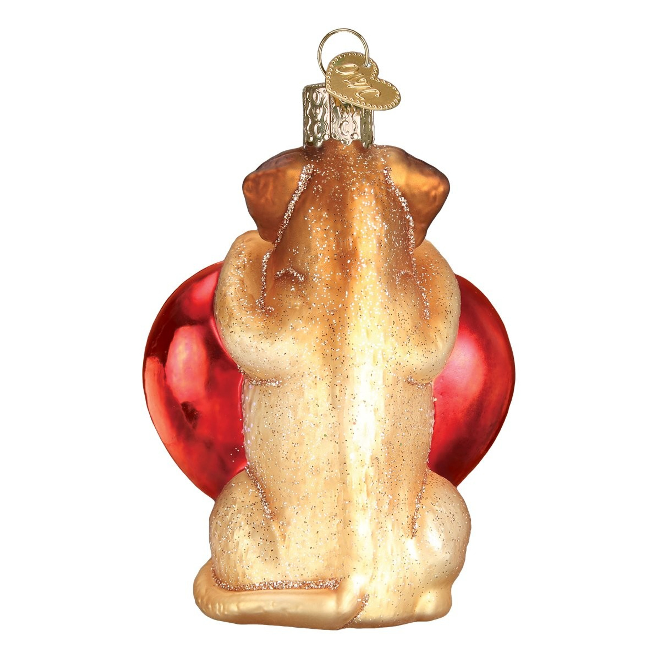 Old World Christmas Glass Blown Ornament, I Love My Dog (With OWC Gift Box)