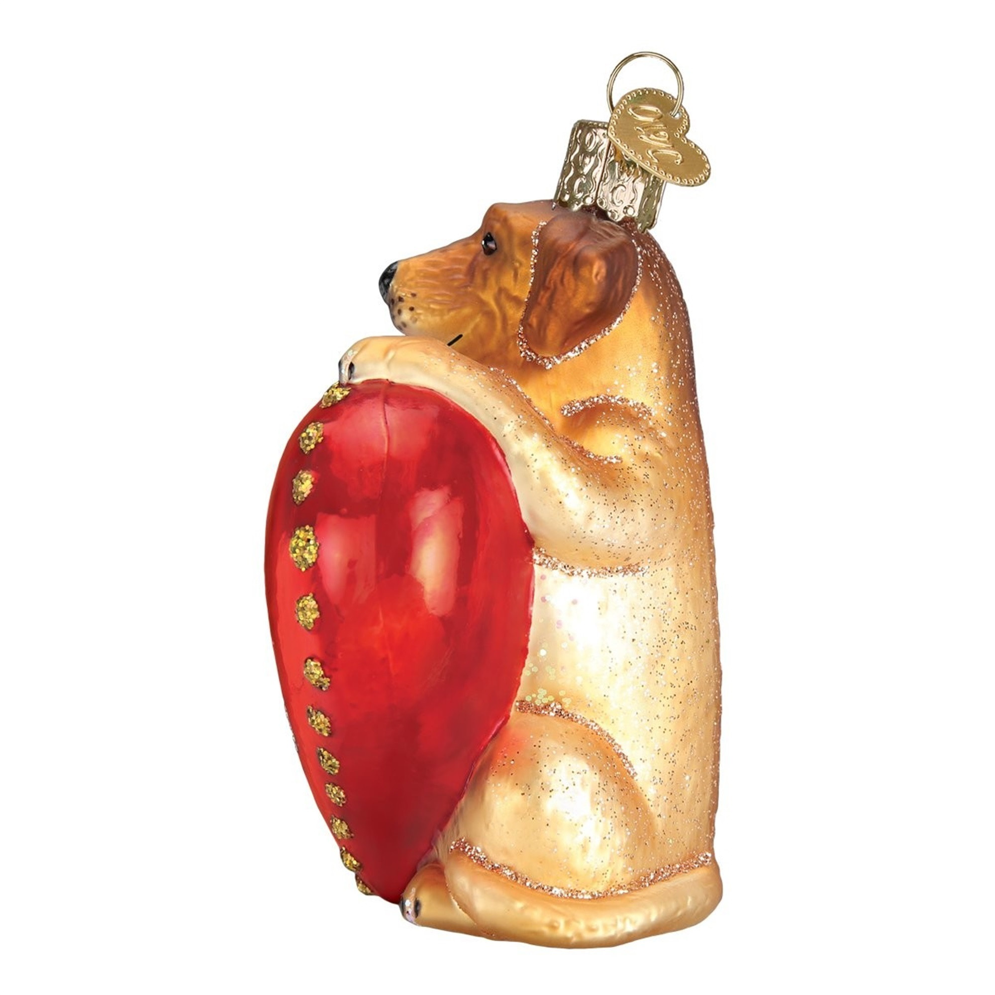 Old World Christmas Glass Blown Ornament for Christmas Tree, I Love My Dog
