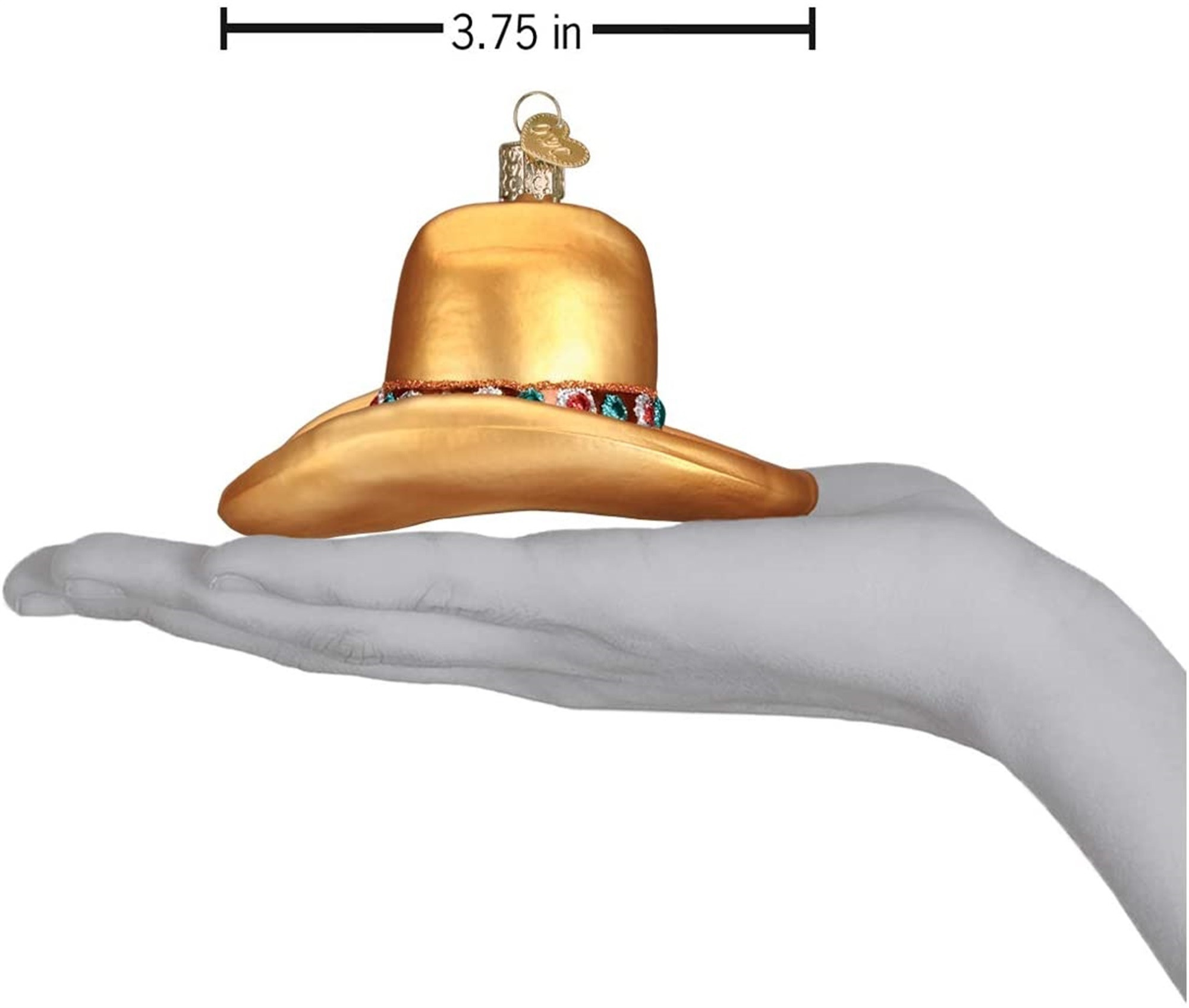 Old World Christmas Glass Blown Ornament for Christmas Tree, Cowboy Hat