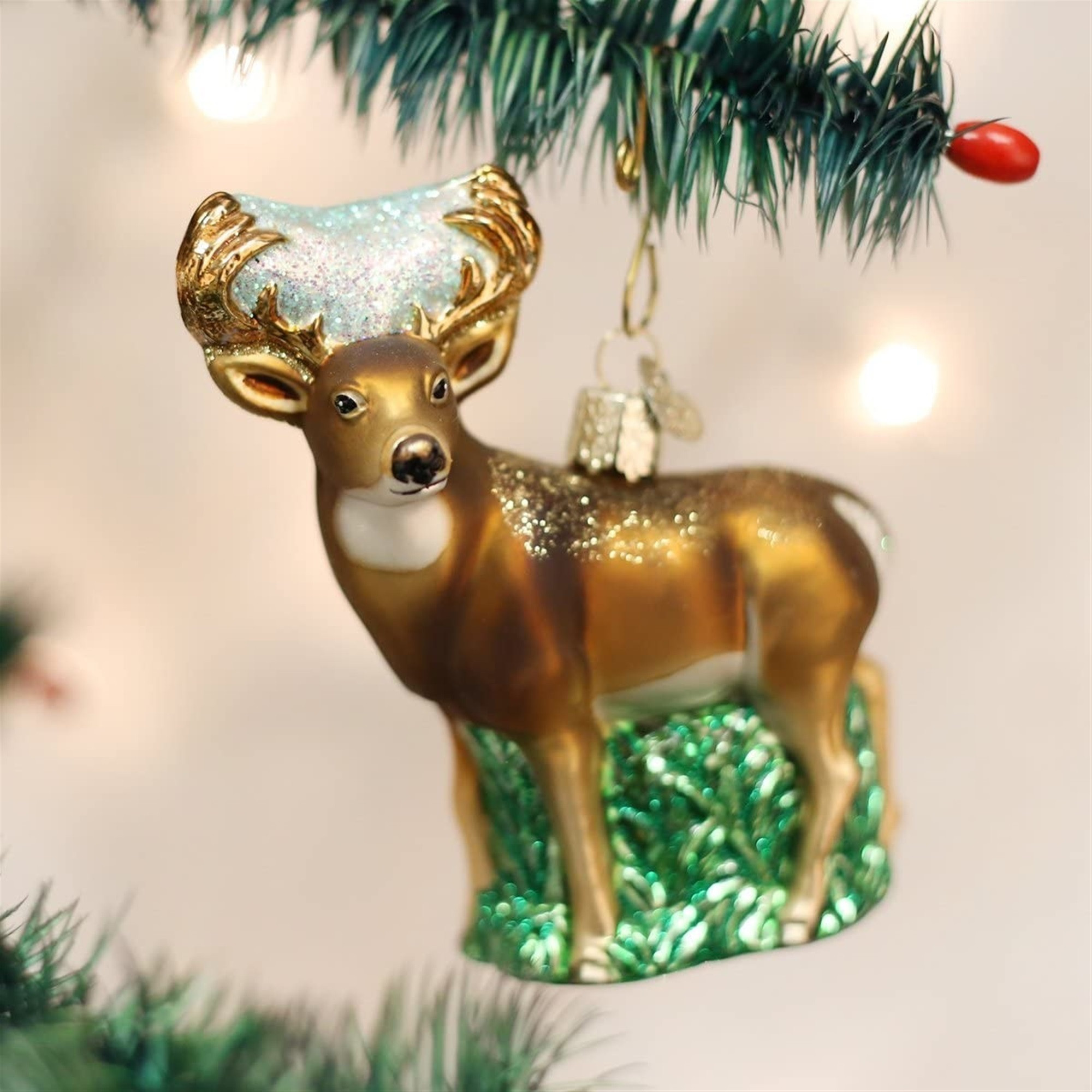 Old World Christmas Glass Blown Ornament for Christmas Tree, Whitetail Deer