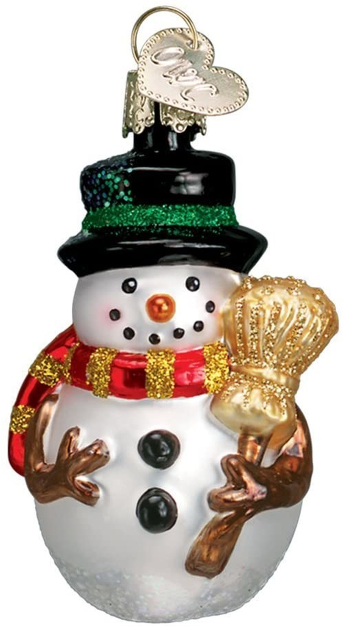 Old World Christmas Blown Glass Ornaments, Mini Snowmen (Pack of 6)