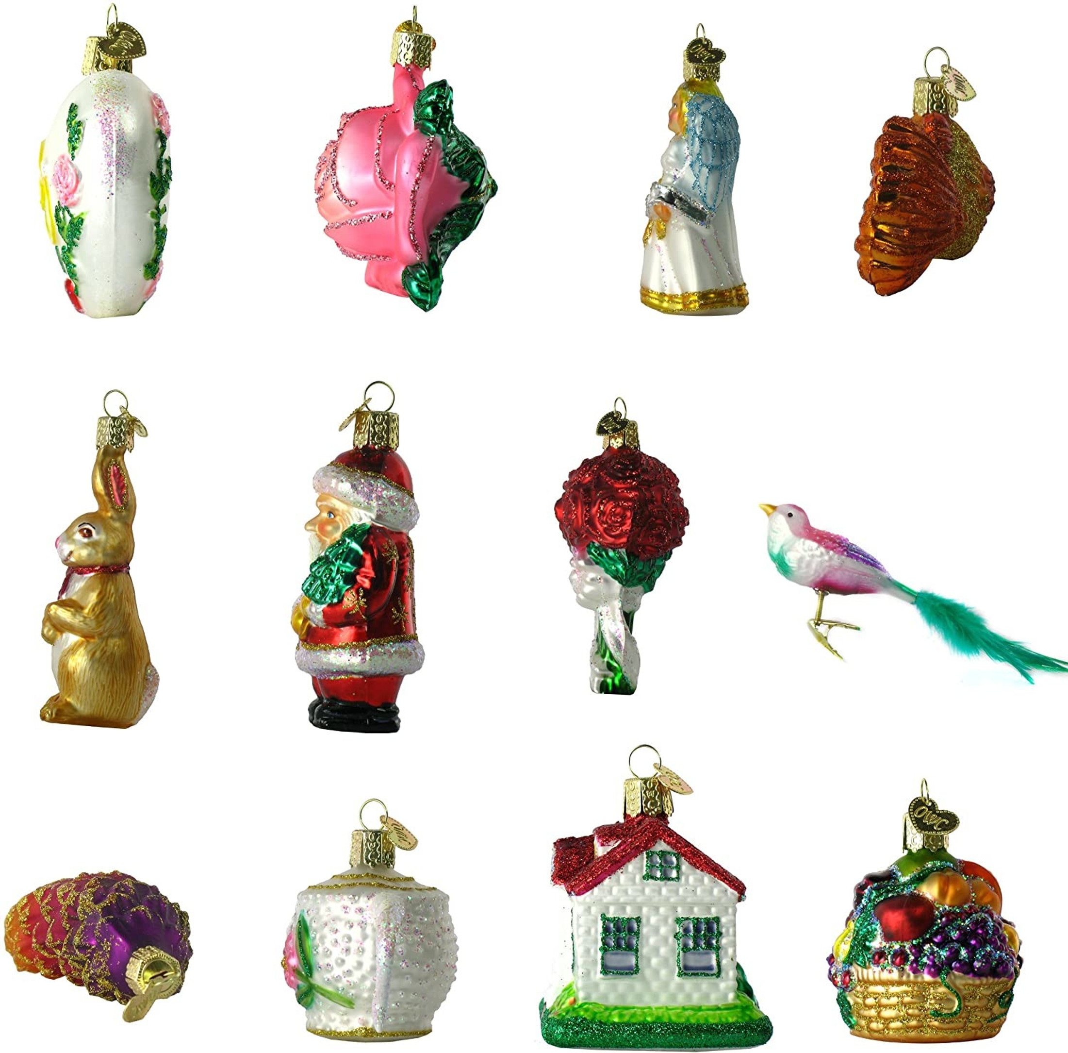 Old World Christmas Bride's Tree Glass Ornament 12 Piece Set