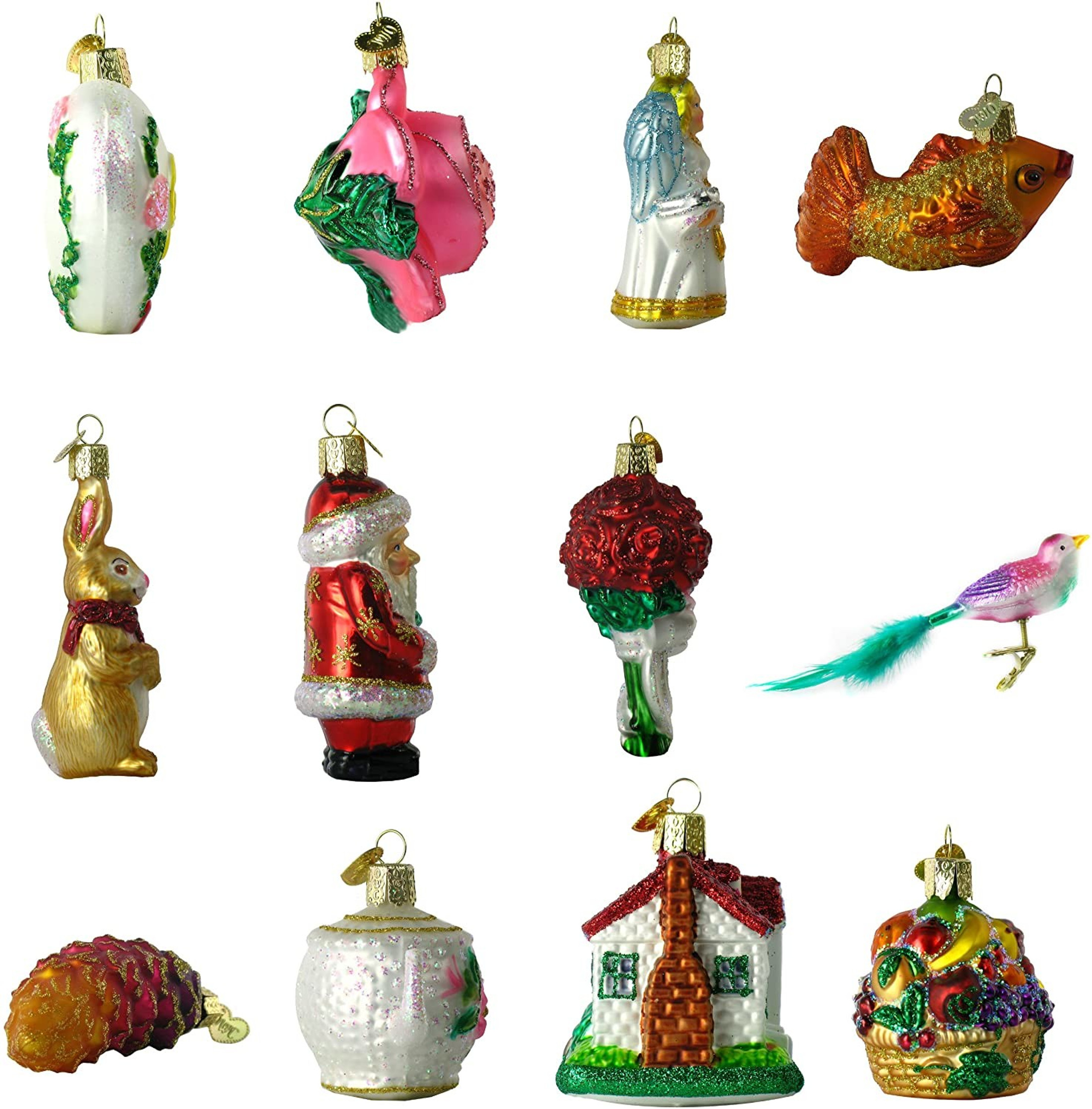 Old World Christmas Bride's Tree Glass Ornament 12 Piece Set