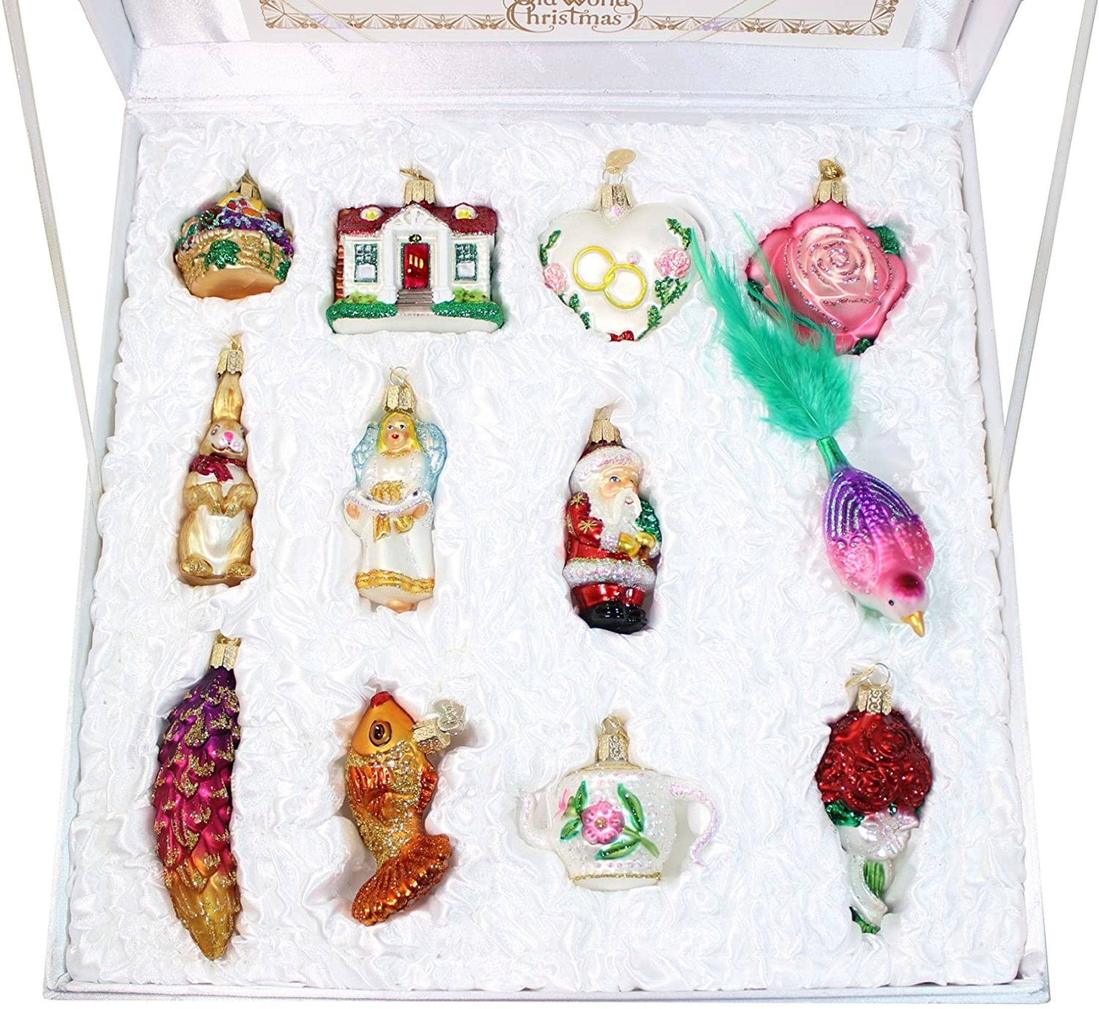 Old World Christmas Bride's Tree Glass Ornament 12 Piece Set
