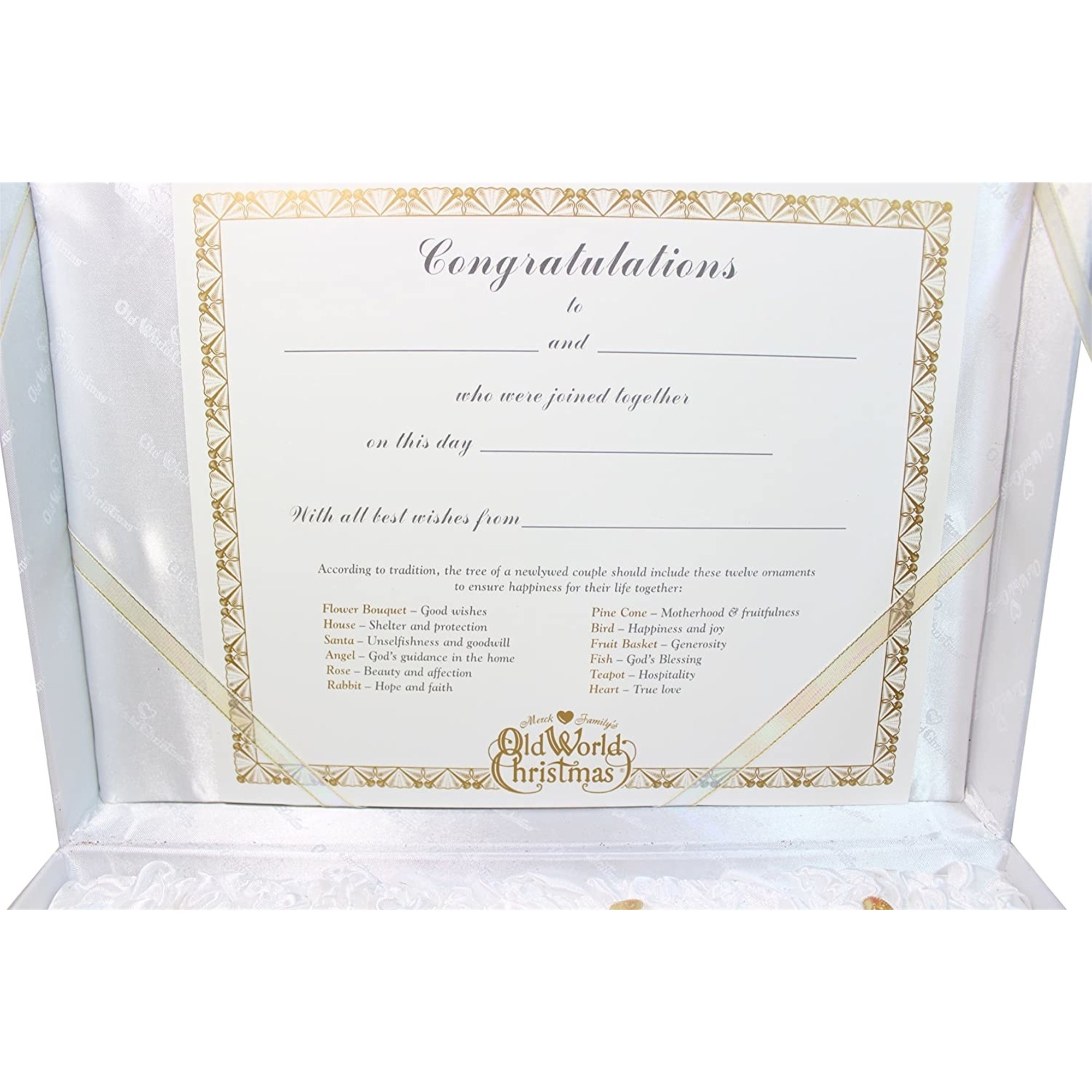 Old World Christmas Glass Blown Christmas Ornaments, Bride's Collection in Lined Keepsake Box (12-Piece Set)