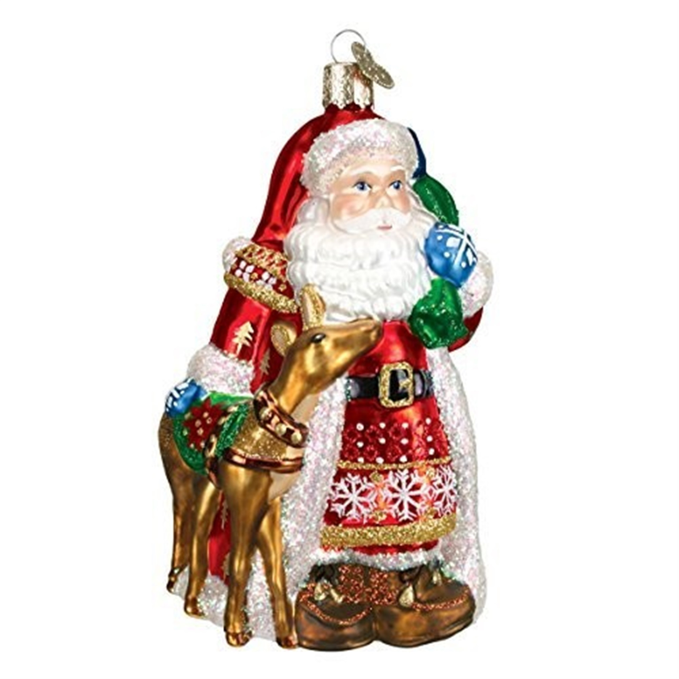 Old World Christmas Glass Blown Ornament, Nordic Santa (With OWC Gift Box)