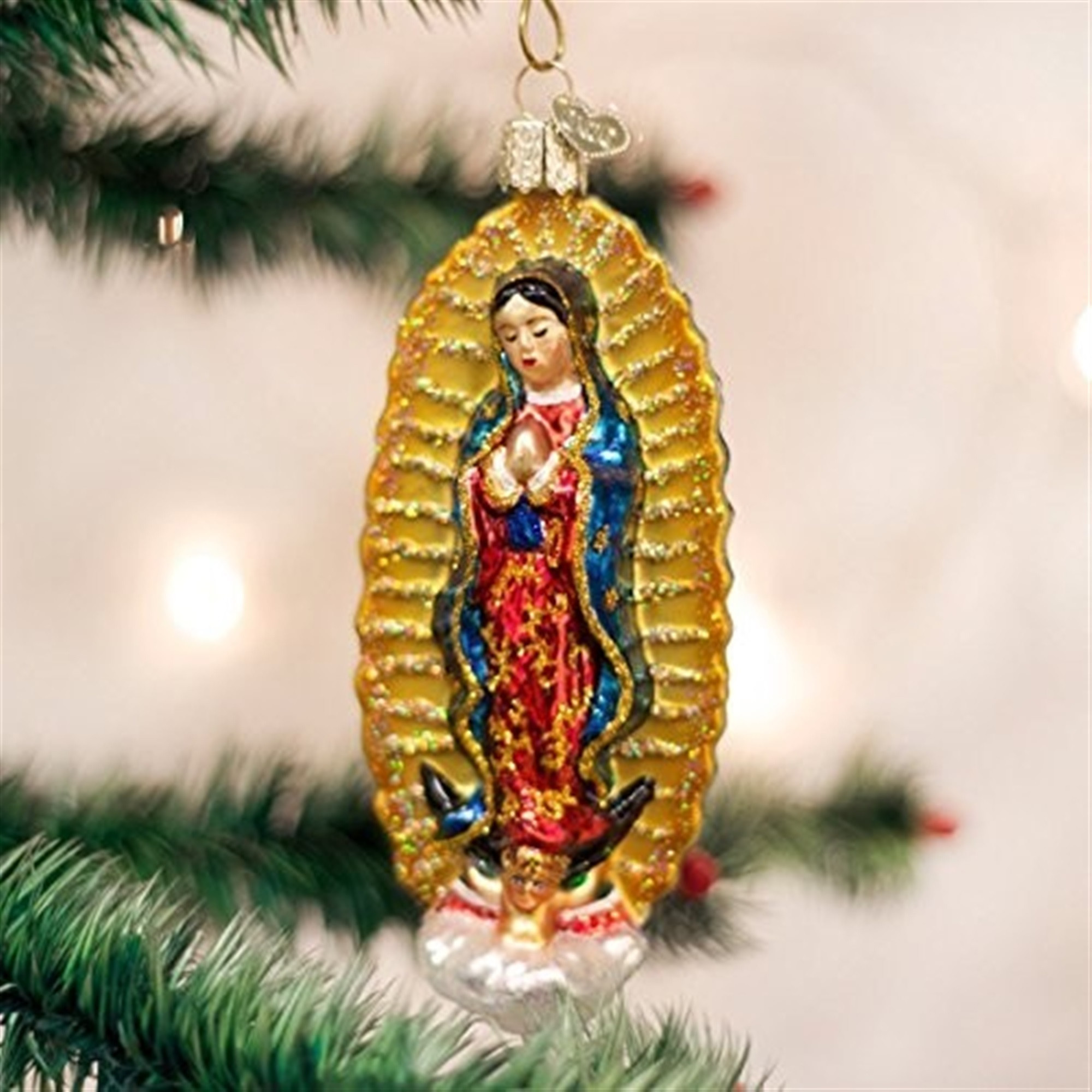 Old World Christmas Glass Blown Ornament for Christmas Tree, Our Lady Of Guadalupe