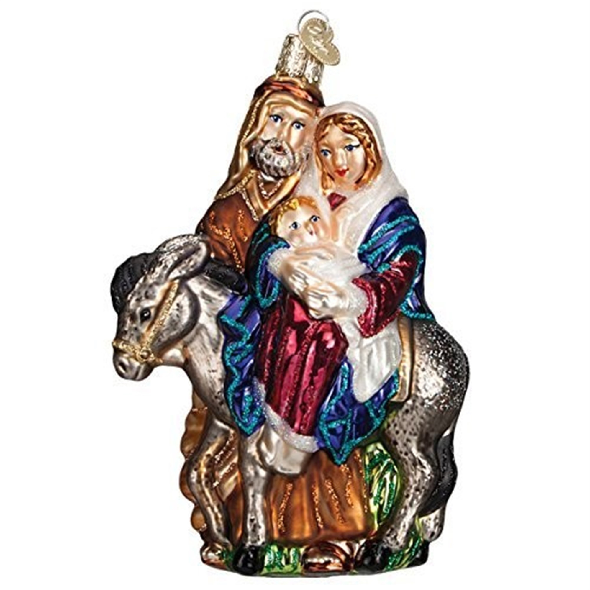 Old World Christmas Blown Glass Ornament for Christmas Tree, Flight to Egypt