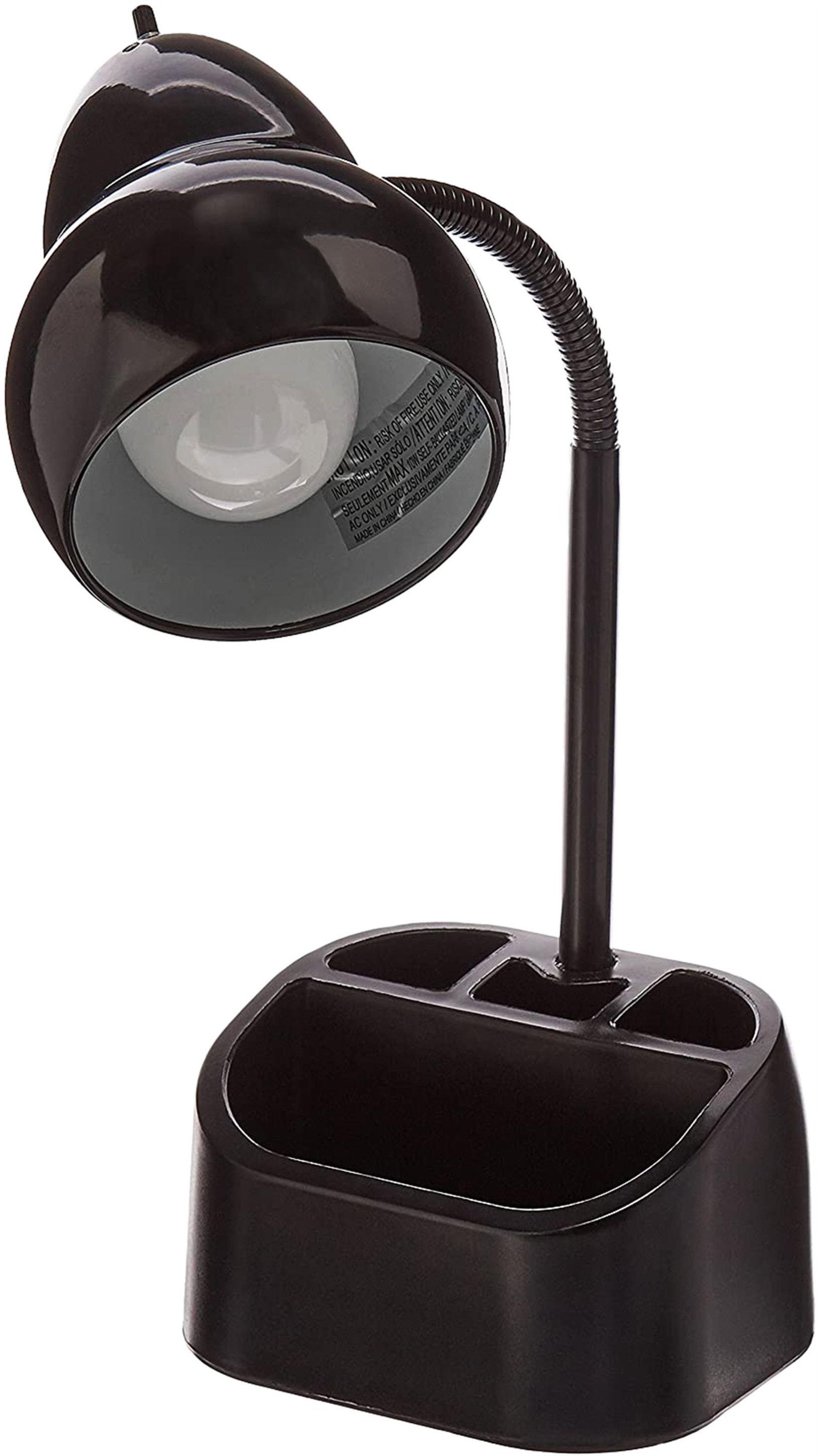 Globe Electric Organizer Desk Lamp, Black