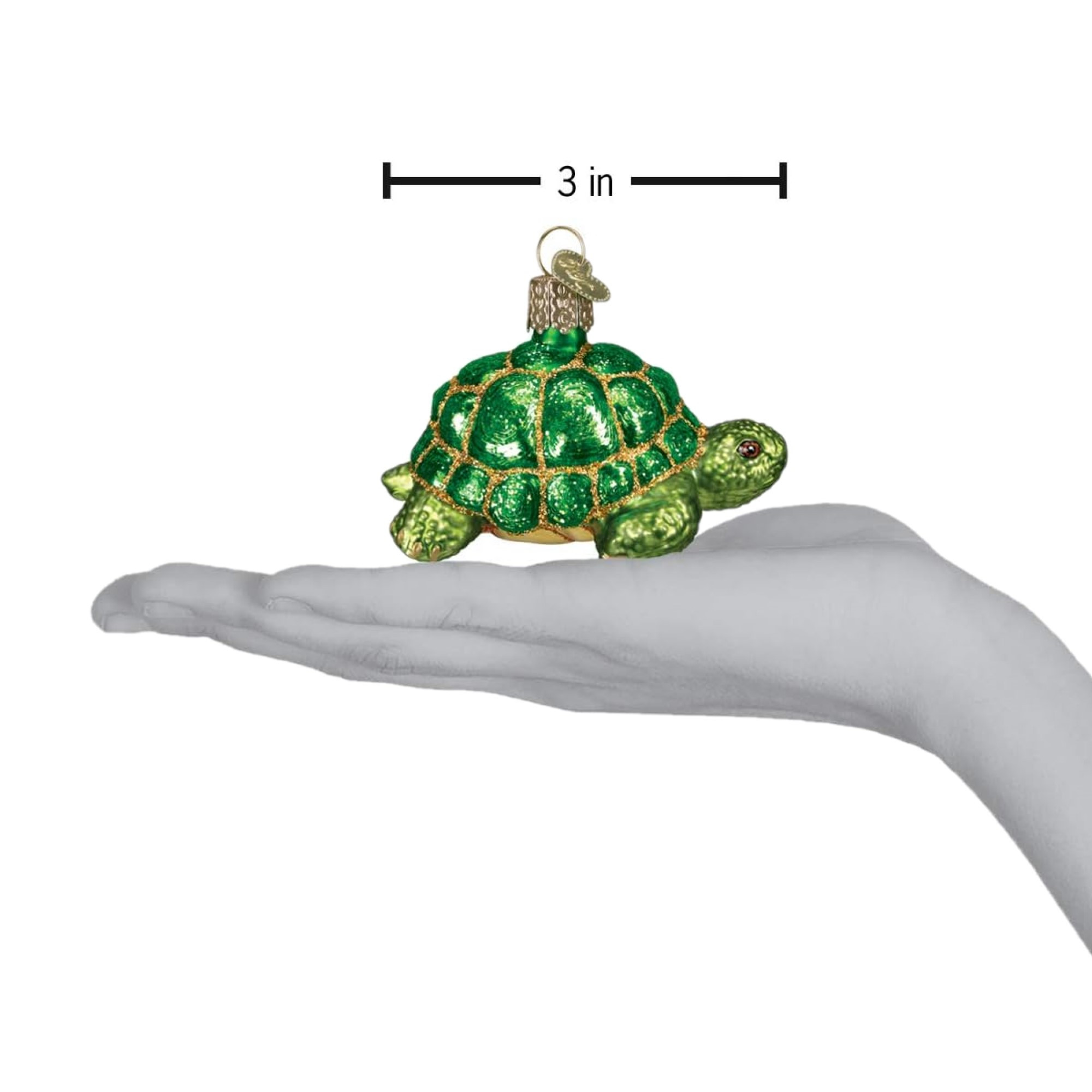 Old World Christmas Glass Blown Christmas Ornament, Tortoise (With OWC Gift Box)