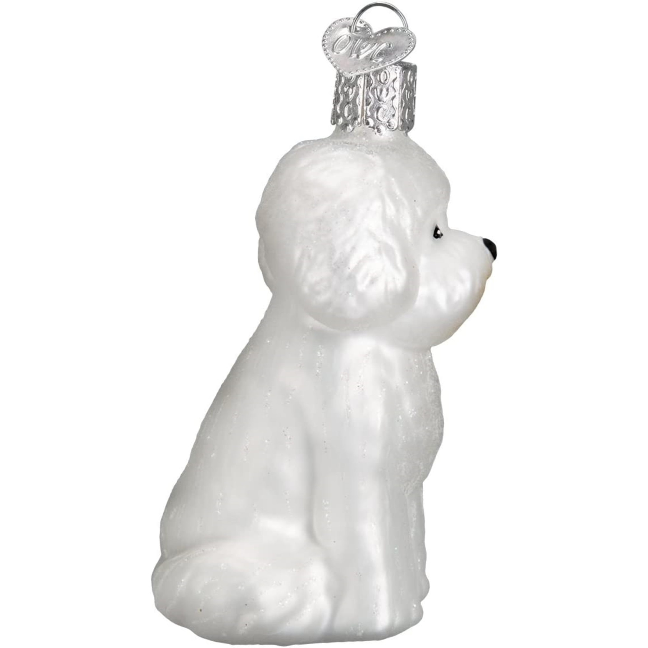Old World Christmas Blown Glass Ornament for Christmas Tree, Bichon Frise