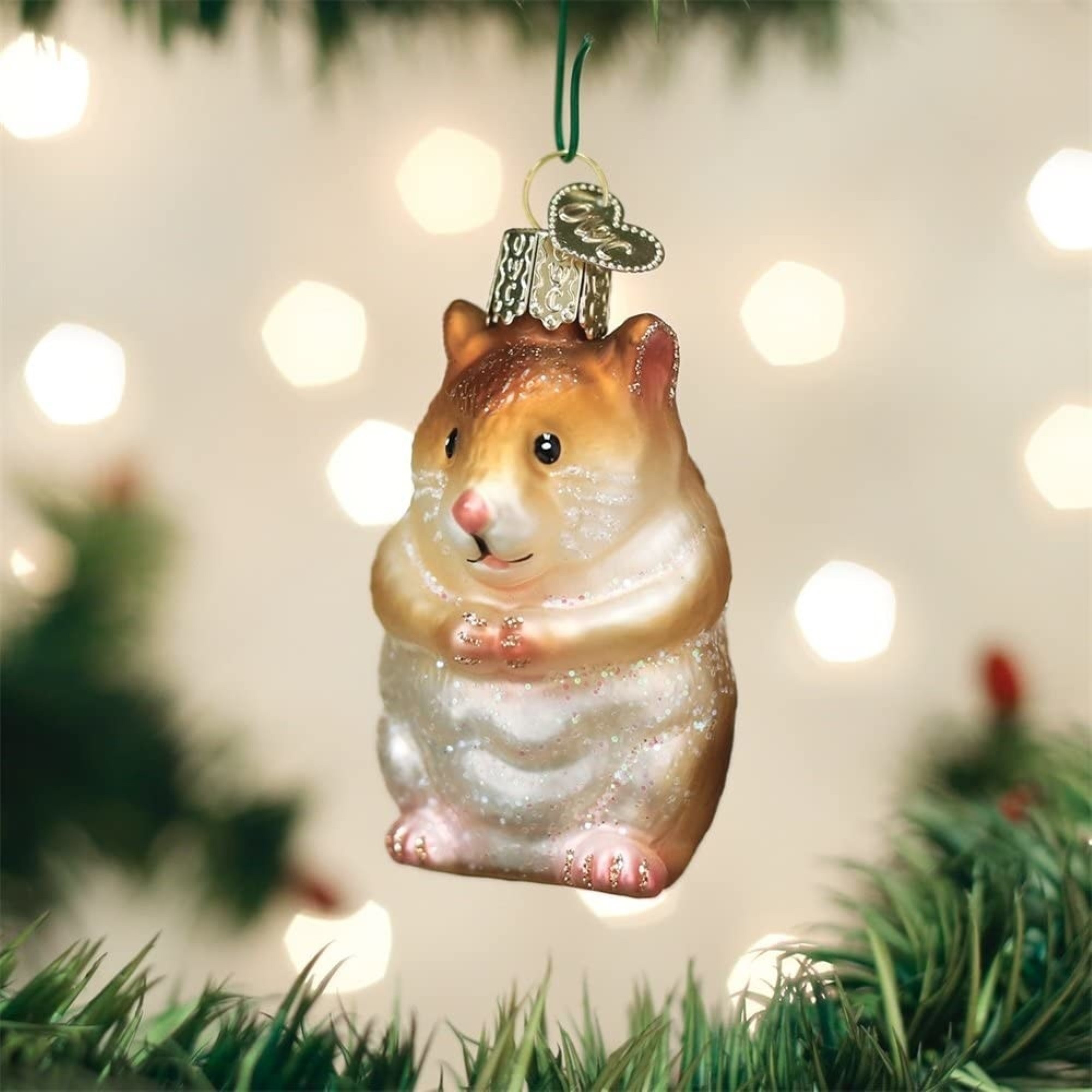 Old World Christmas Blown Glass Ornament for Christmas Tree, Hamster