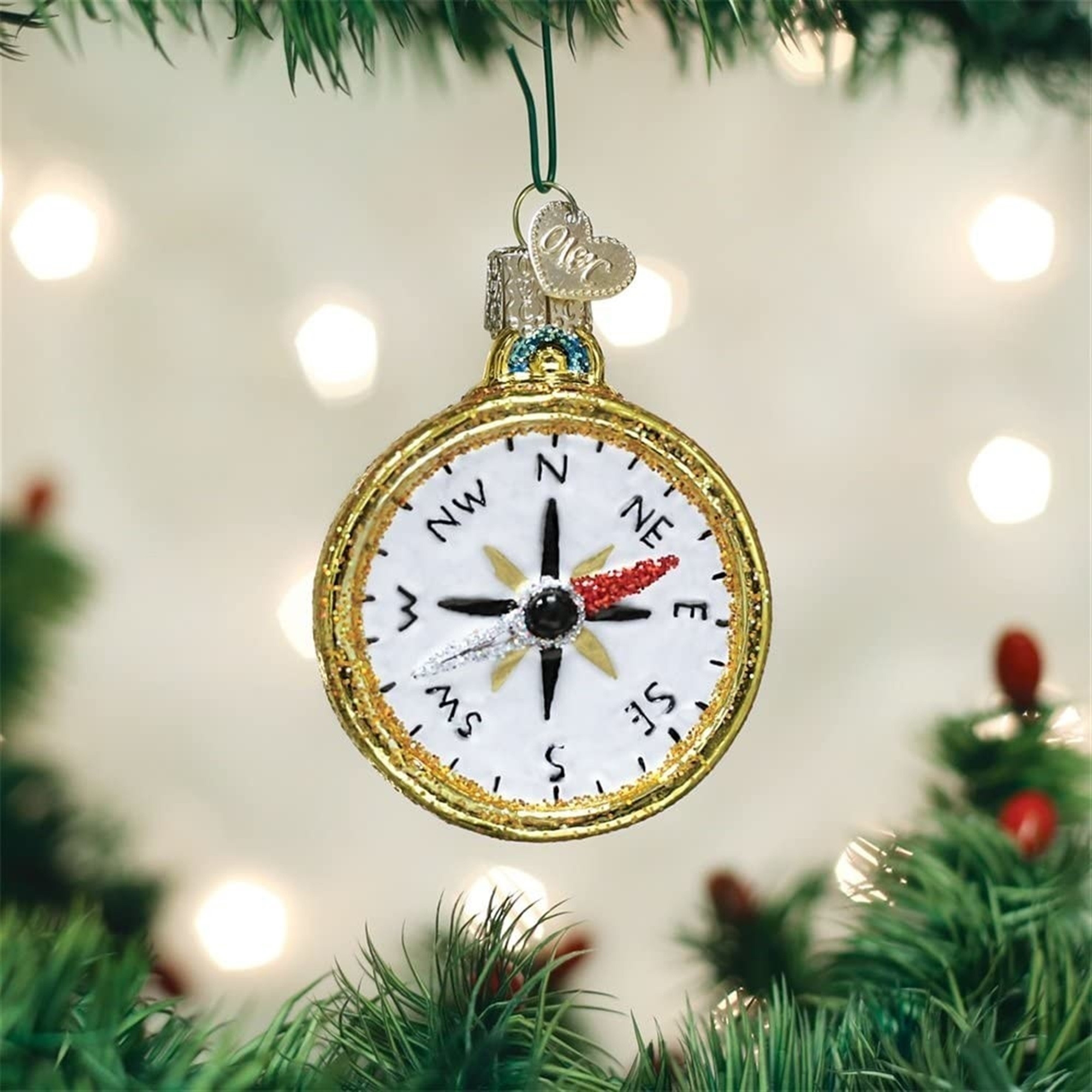 Old World Christmas Blown Glass Ornament for Christmas Tree, Compass